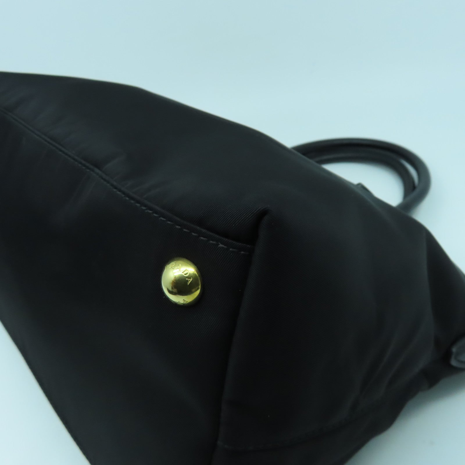 PRADA 尼龍/牛皮皮革2 Way Shoulder Bag金扣手挽肩背兩用袋黑色