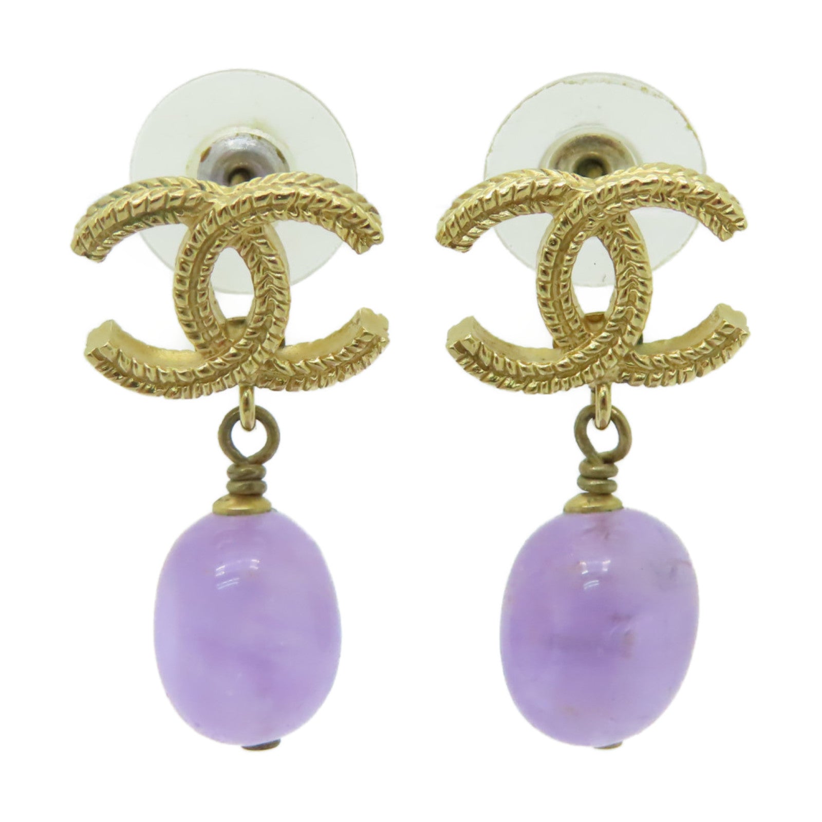 CHANEL 金屬Earrings耳環紫色/金色