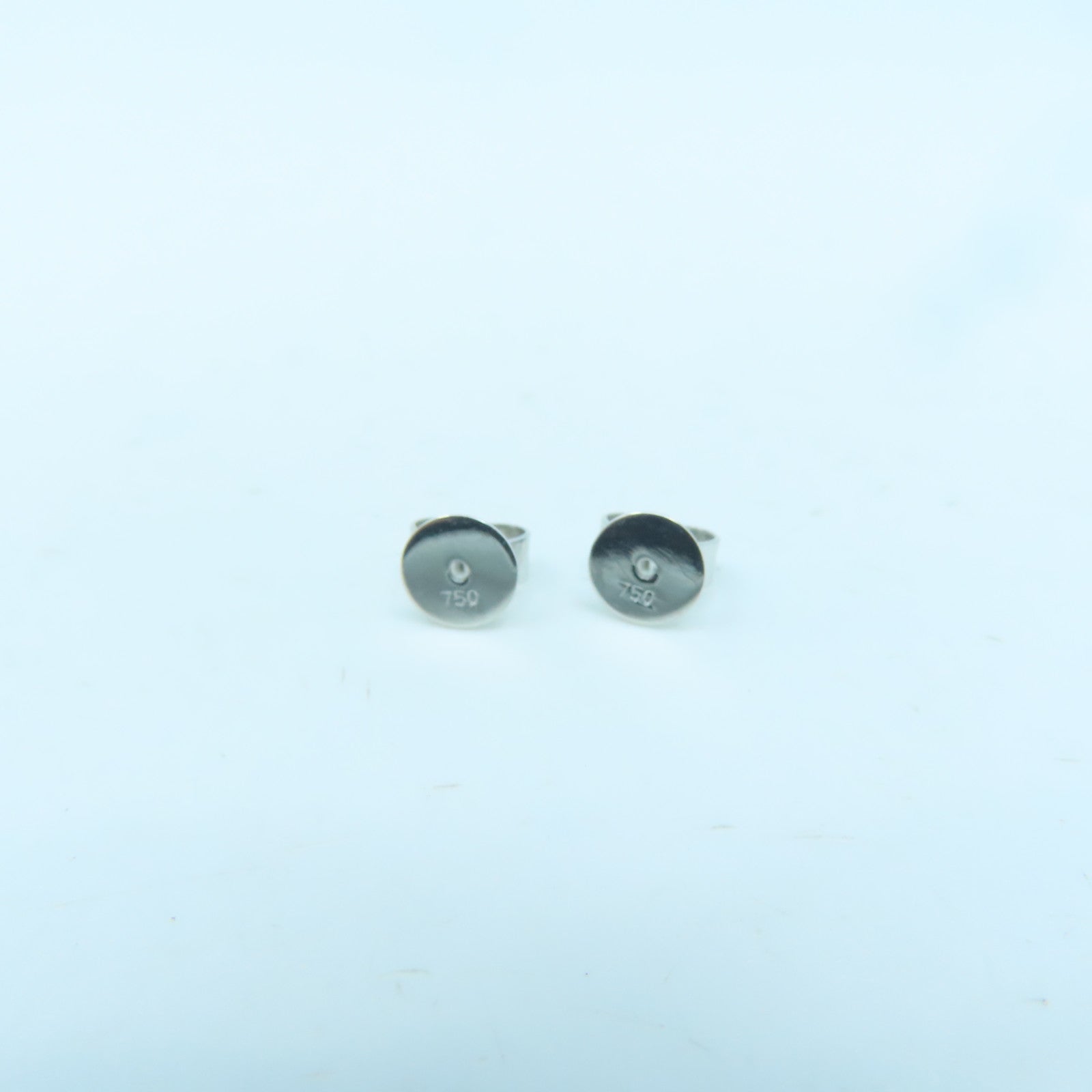 JEWELRY 18K White Gold Ganet 1.9g Earrings Silver