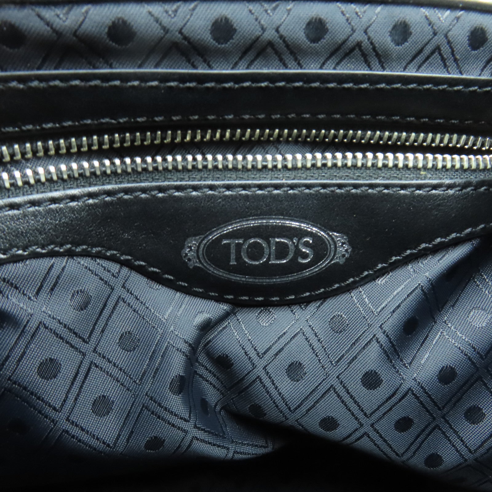 TOD’S 牛仔布/牛皮皮革2Way Backpack背包寶藍色/黑色