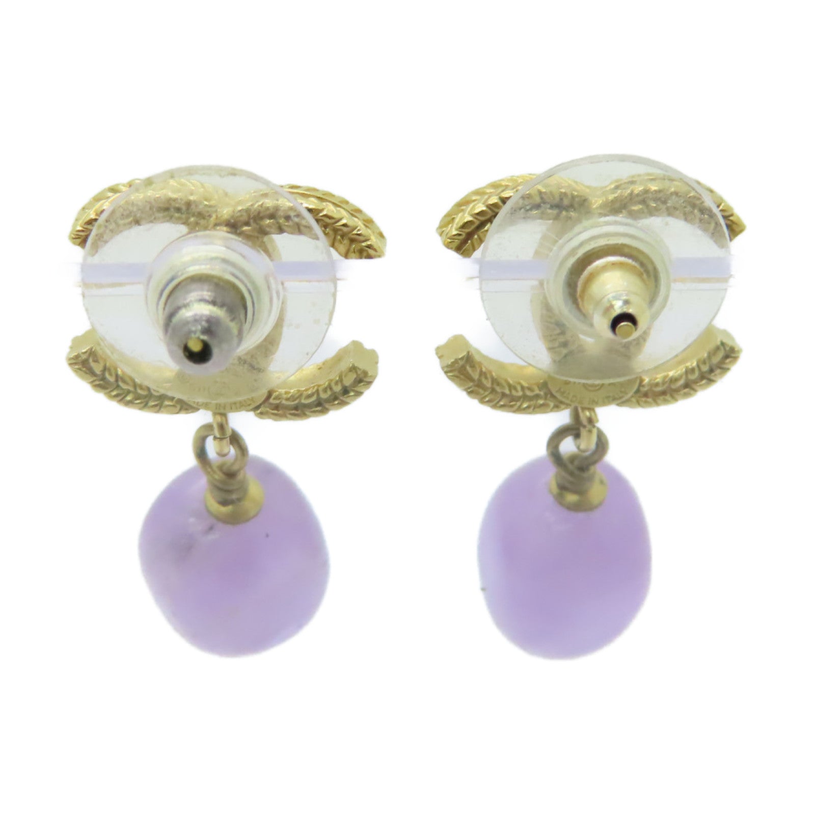 CHANEL 金屬Earrings耳環紫色/金色