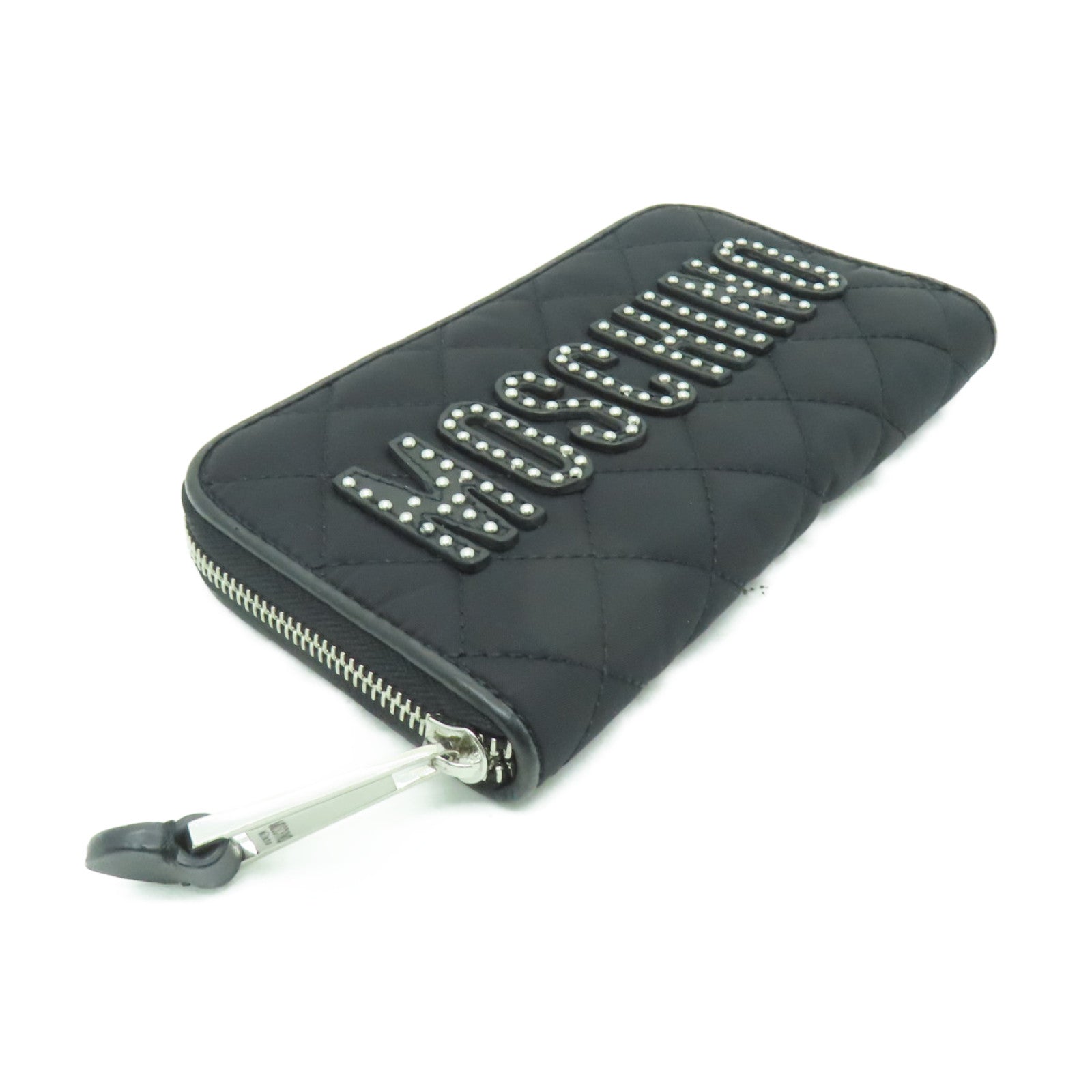 MOSCHINO 尼龍Zippied Long Wallet銀扣長錢包黒色