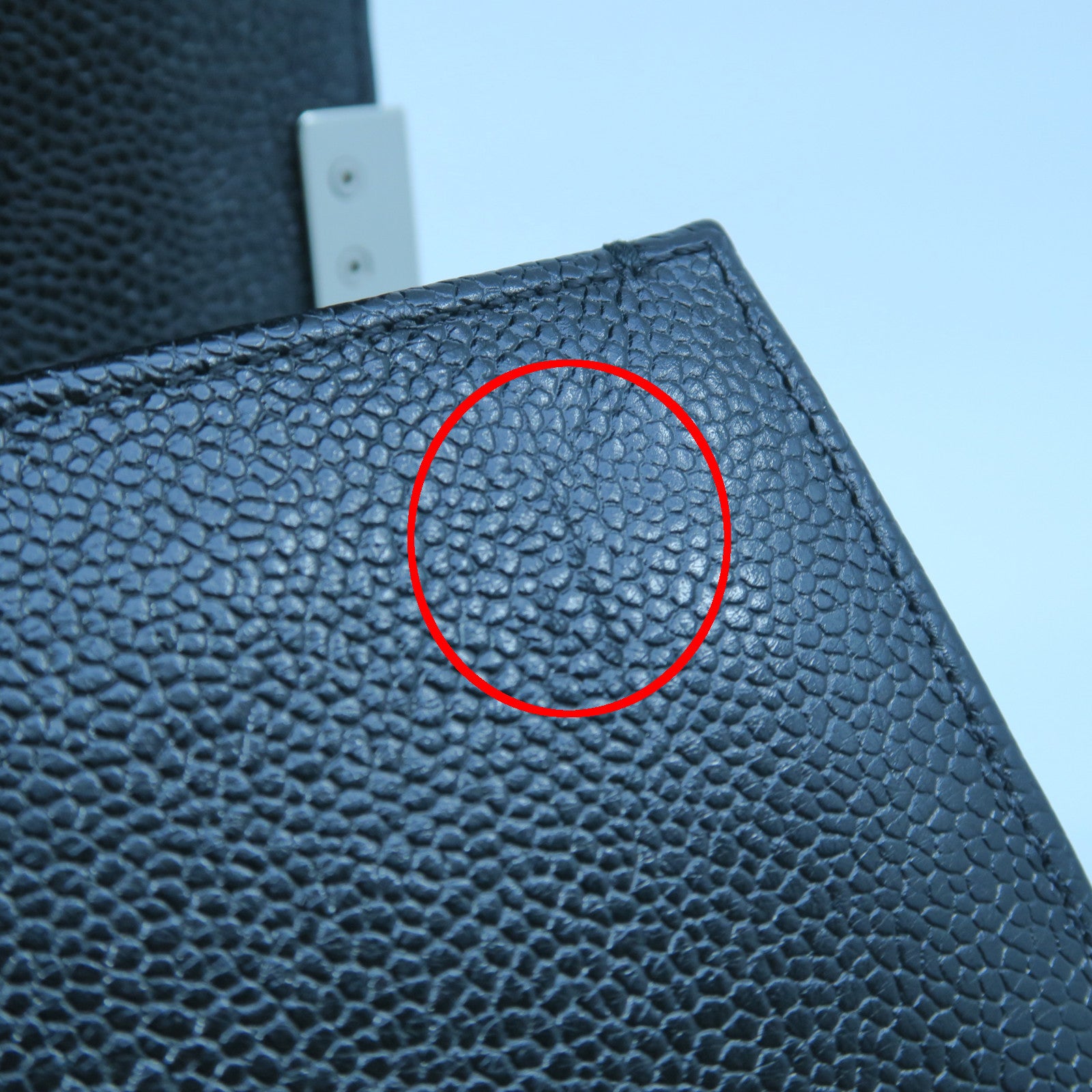 CHANEL 斜紋牛皮皮革Chain Shoulder銀扣鏈帶肩背袋黑色