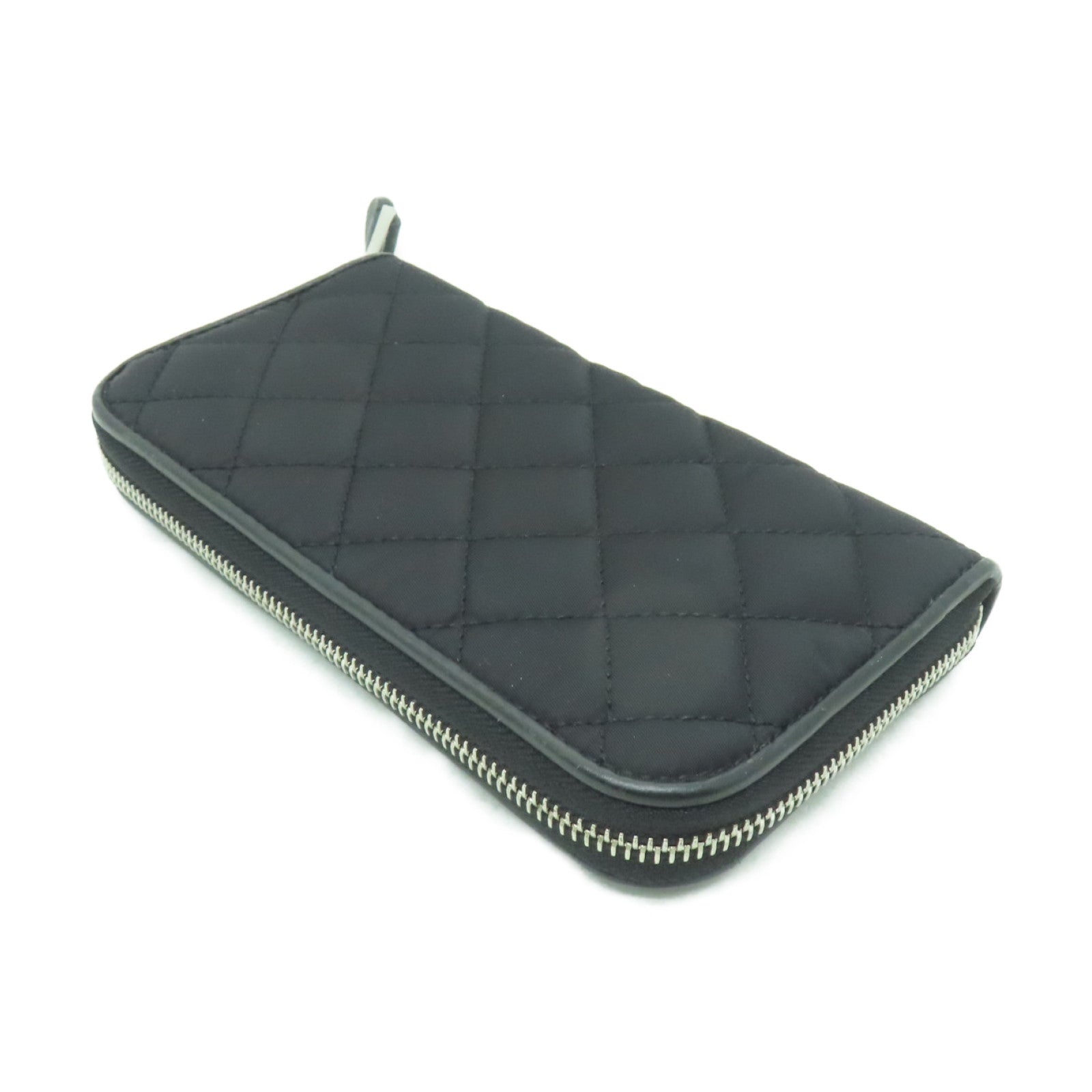 MOSCHINO 尼龍Zippied Long Wallet銀扣長錢包黒色