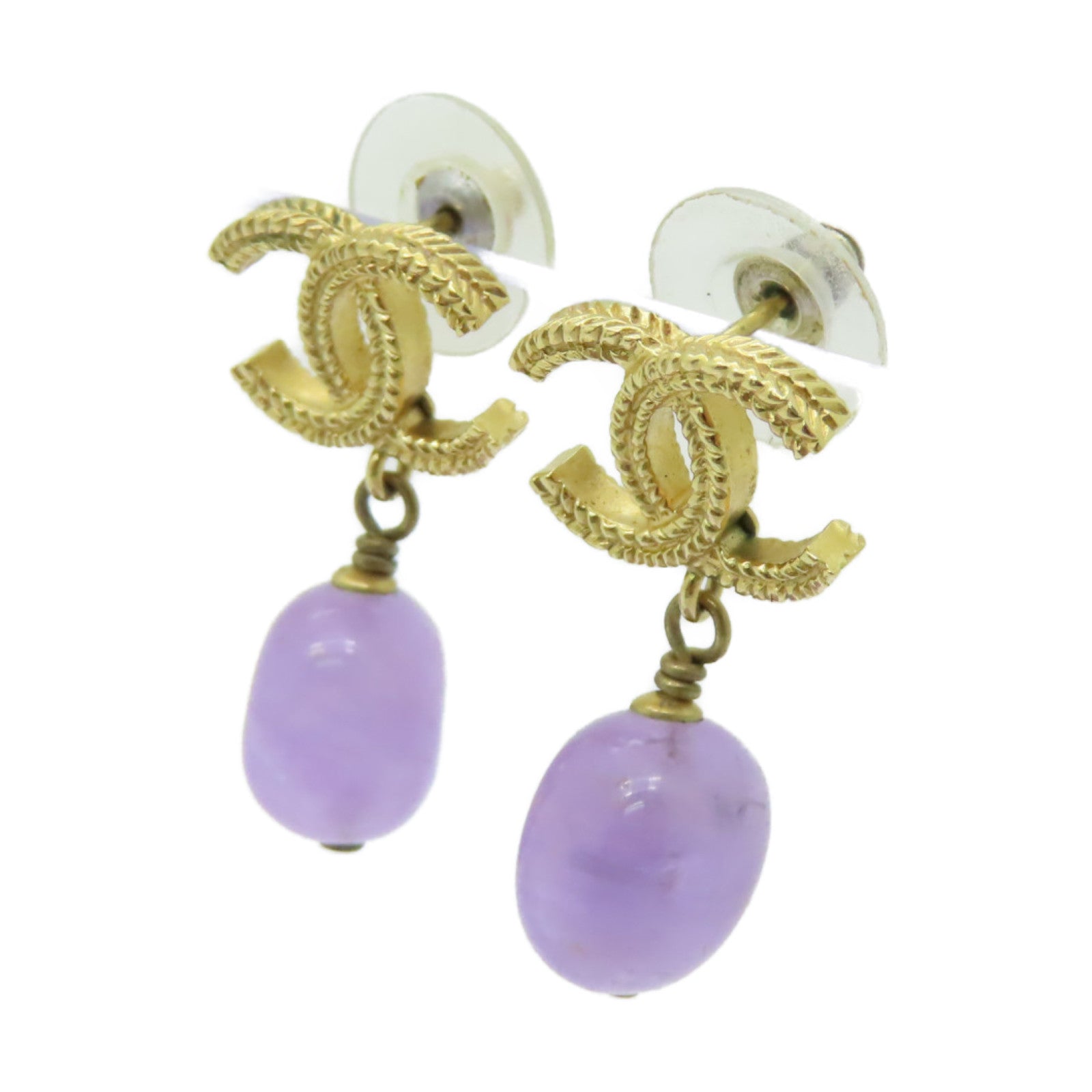 CHANEL 金屬Earrings耳環紫色/金色