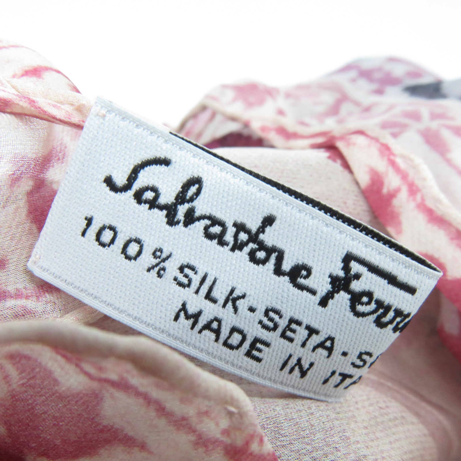 Salvatore Ferragamo 絲質Scarf圍巾粉紅色/啡色