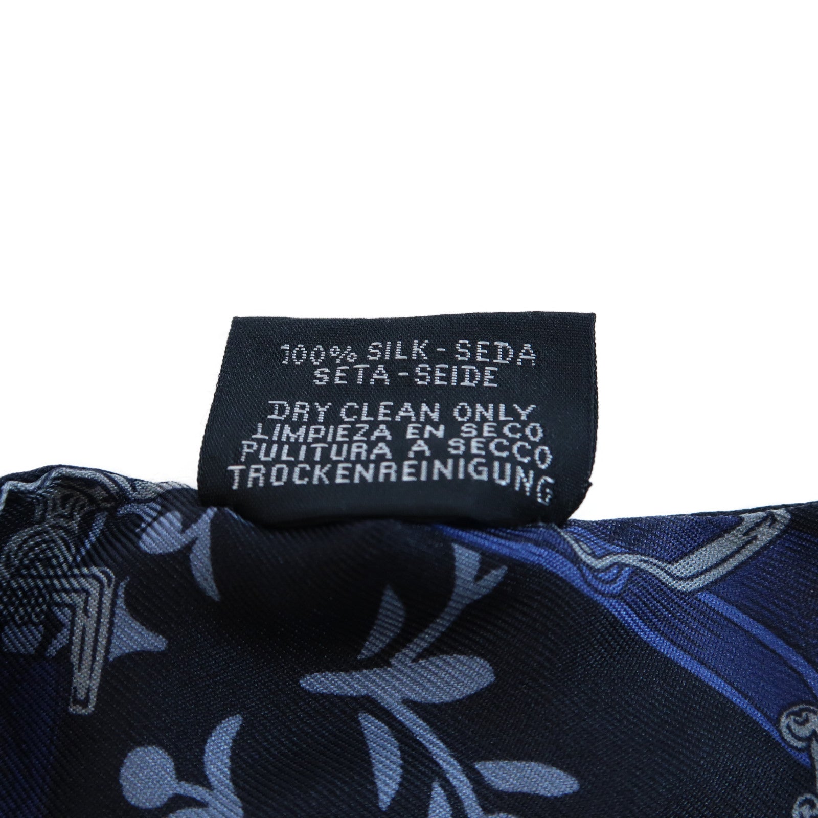 HERMES 絲質Twilly Scarf絲巾深藍色