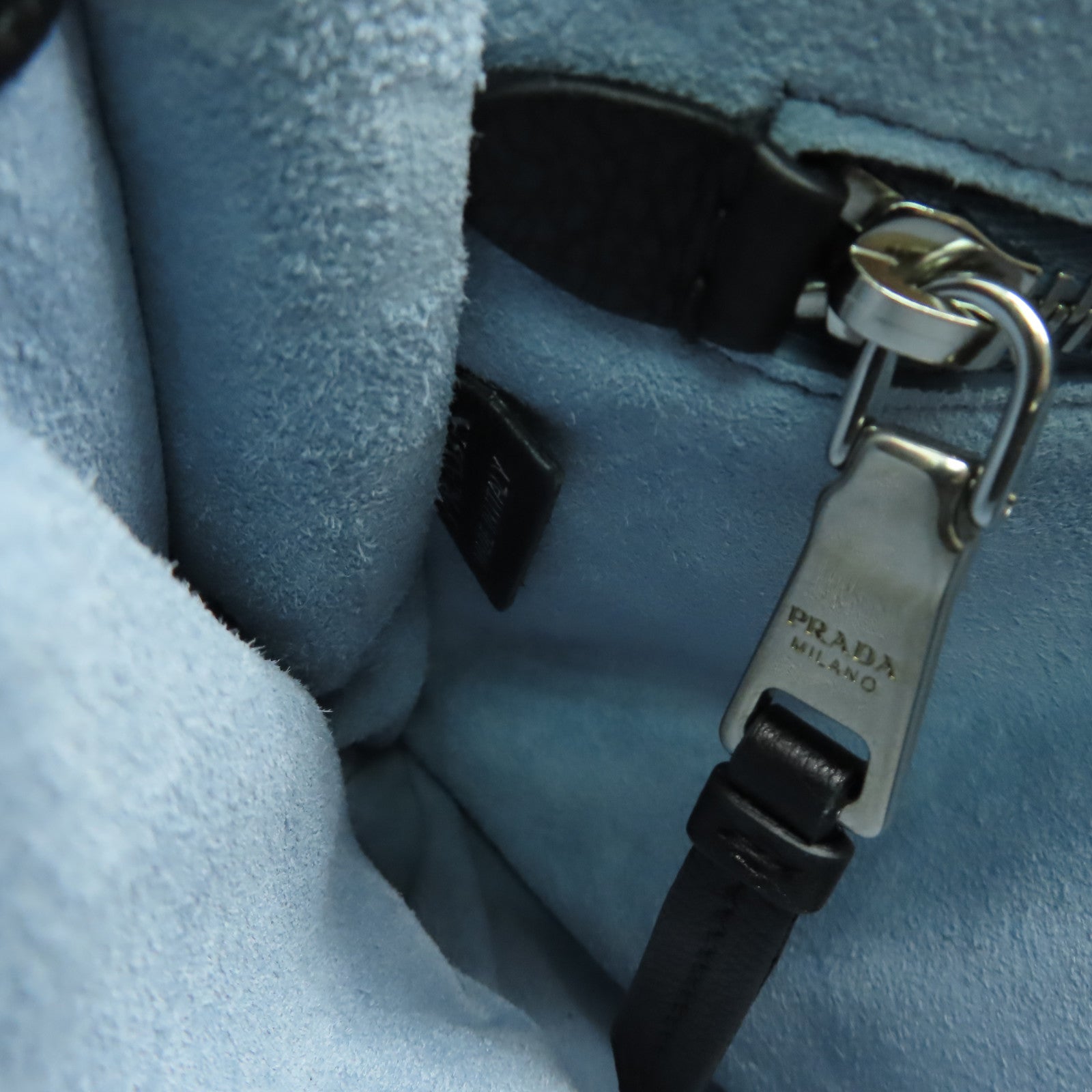 PRADA 牛皮皮革Shoulder Bag銀扣手挽肩背兩用袋黑色