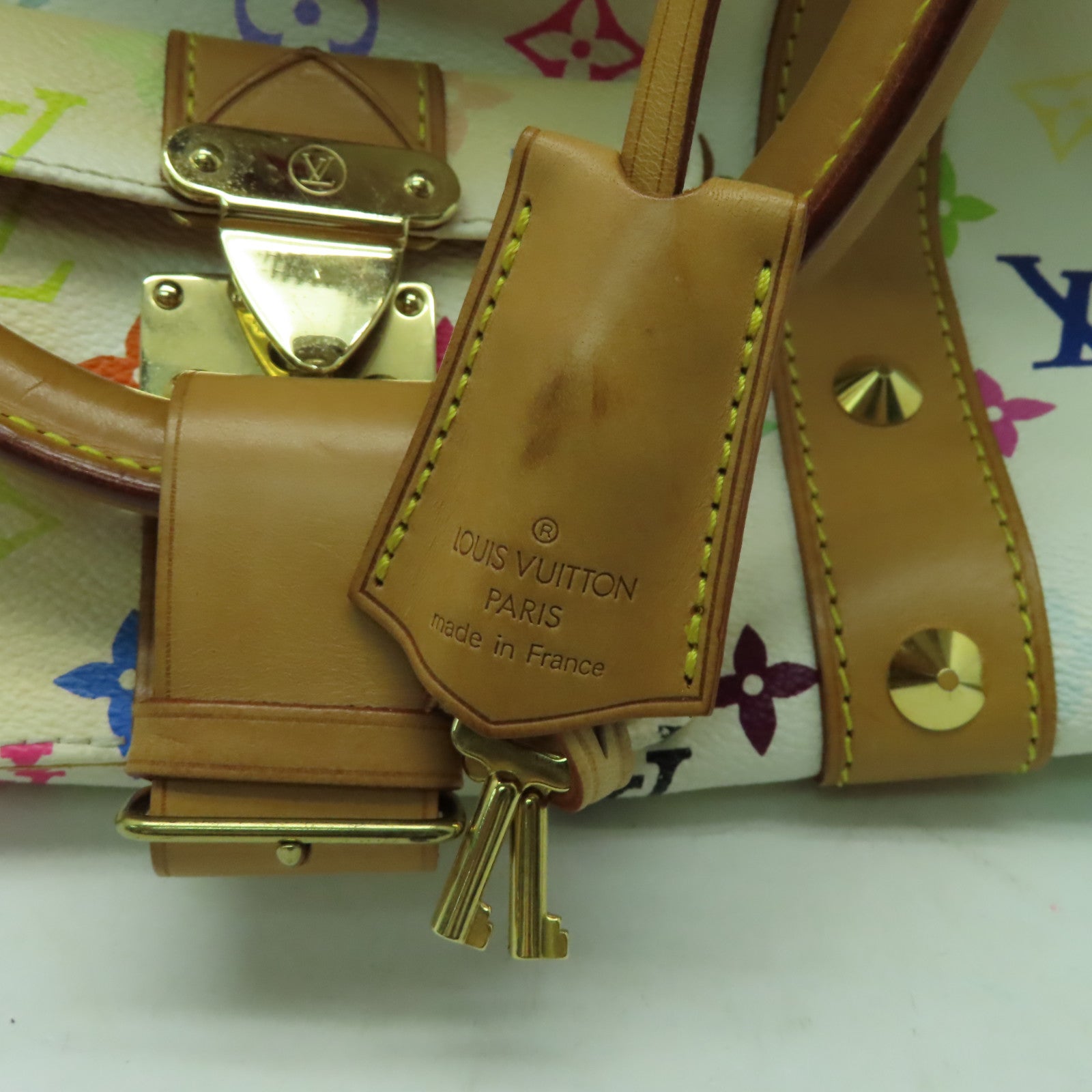LOUIS VUITTON Monogram Multicolore Keepall 45金扣手挽袋彩色/白色