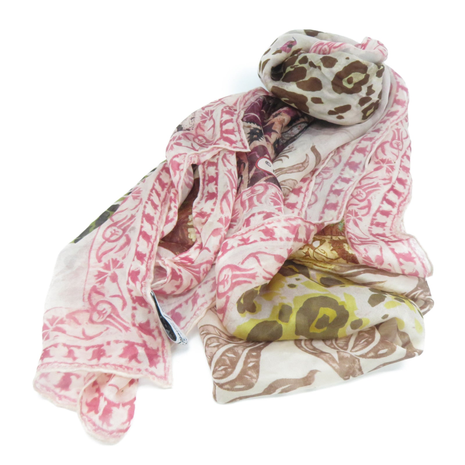 Salvatore Ferragamo 絲質Scarf圍巾粉紅色/啡色