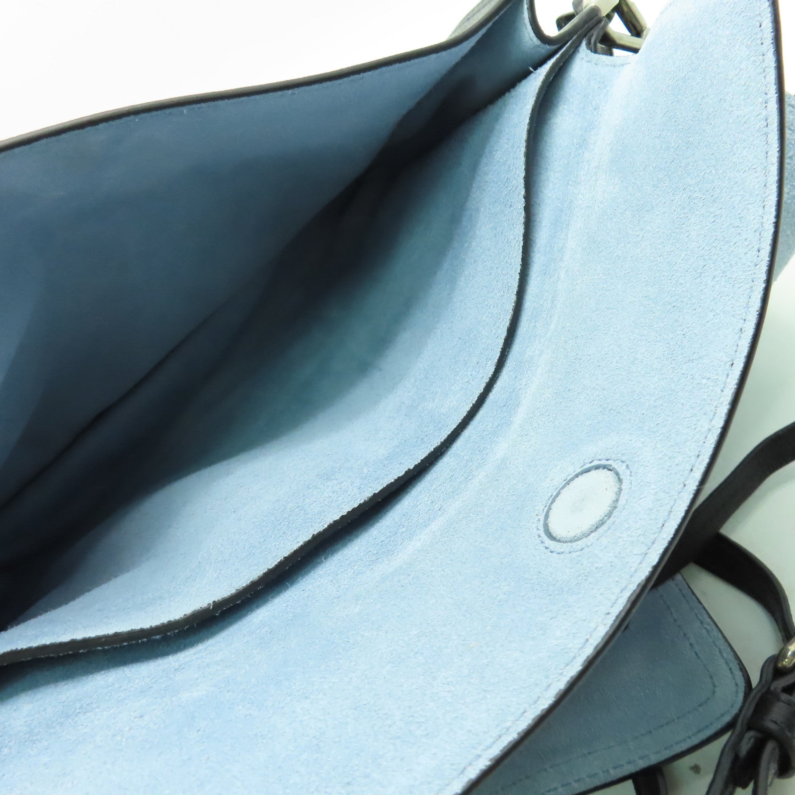PRADA 牛皮皮革Shoulder Bag銀扣手挽肩背兩用袋黑色
