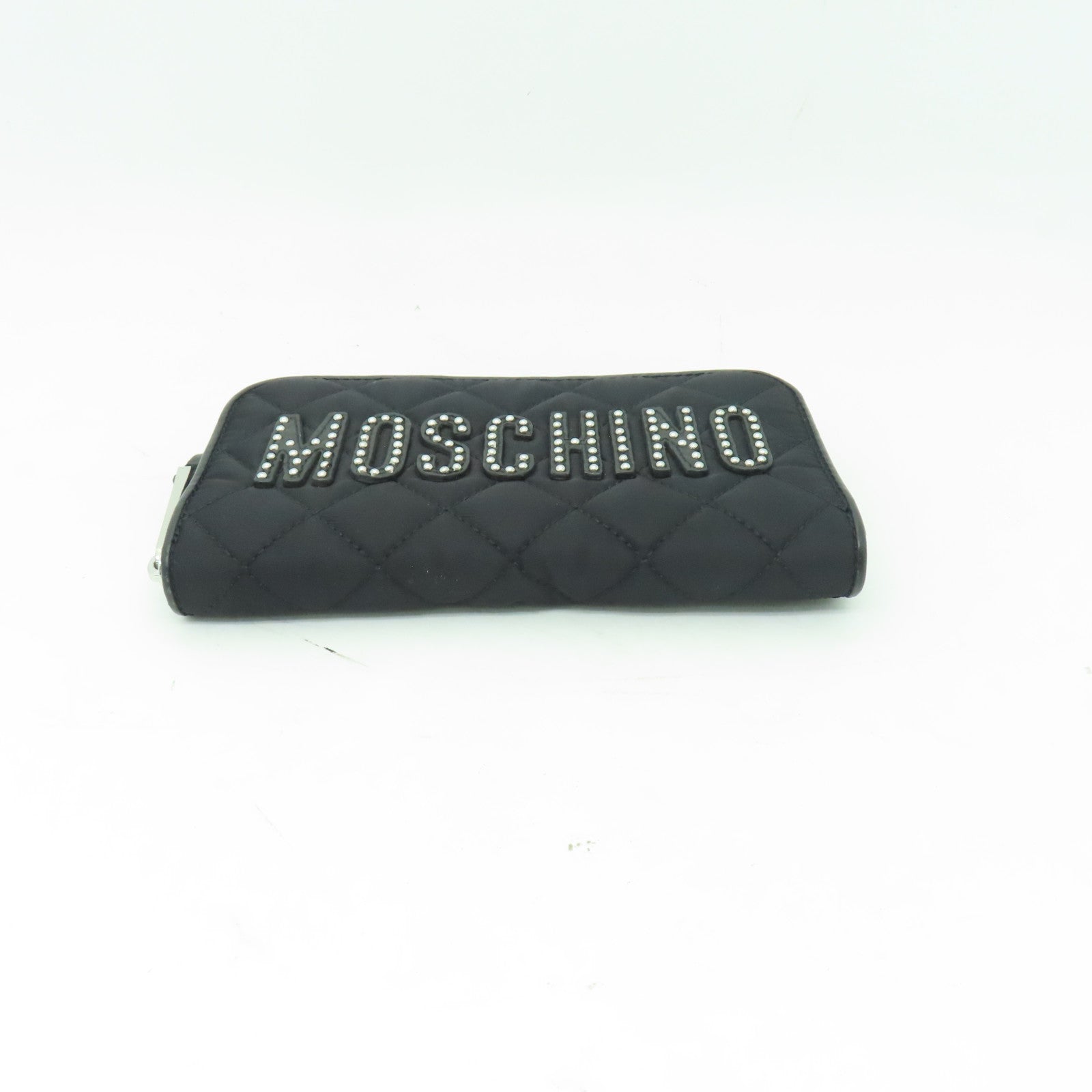 MOSCHINO 尼龍Zippied Long Wallet銀扣長錢包黒色
