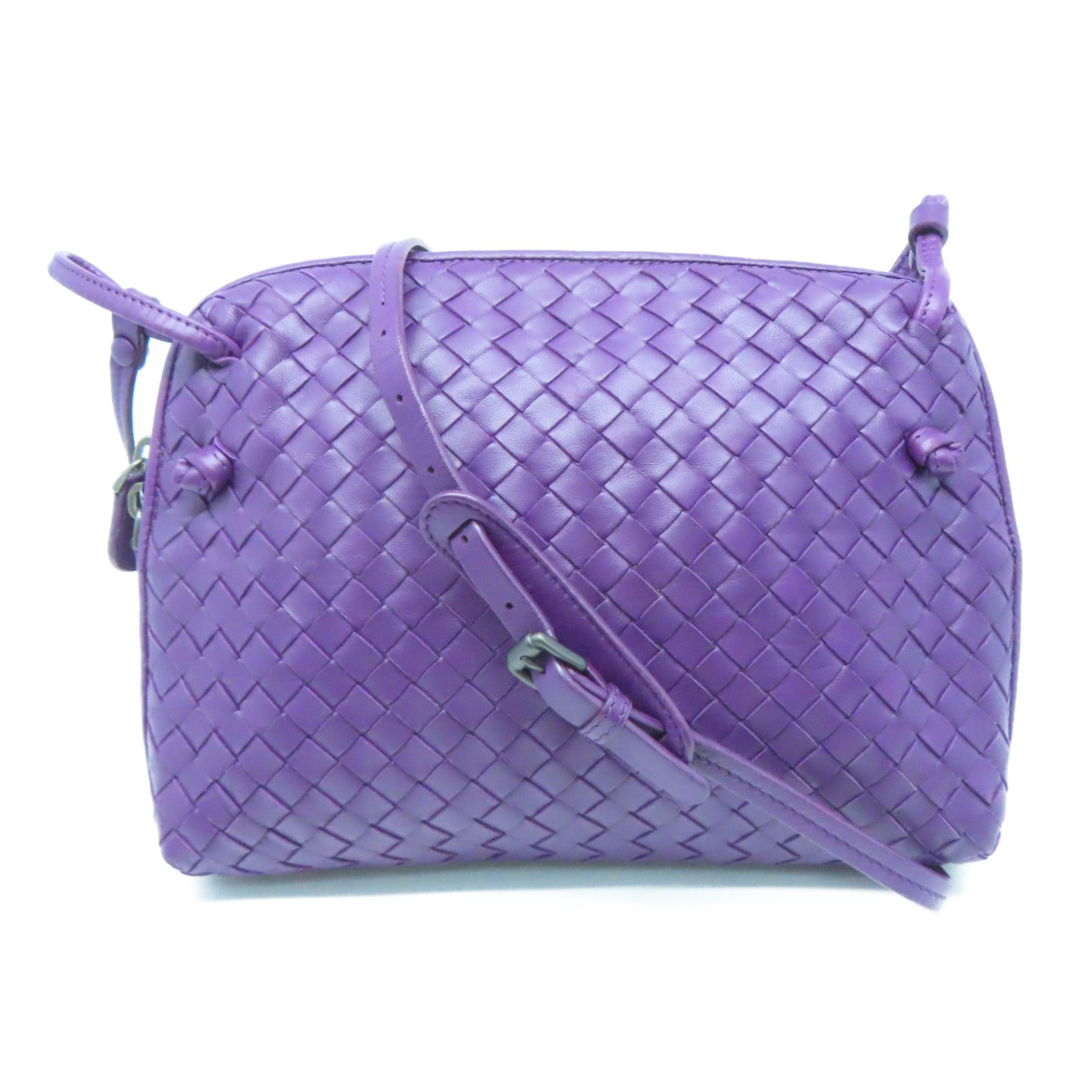 BOTTEGA VENETA 织纹皮革Shoulder Bag肩背袋紫色