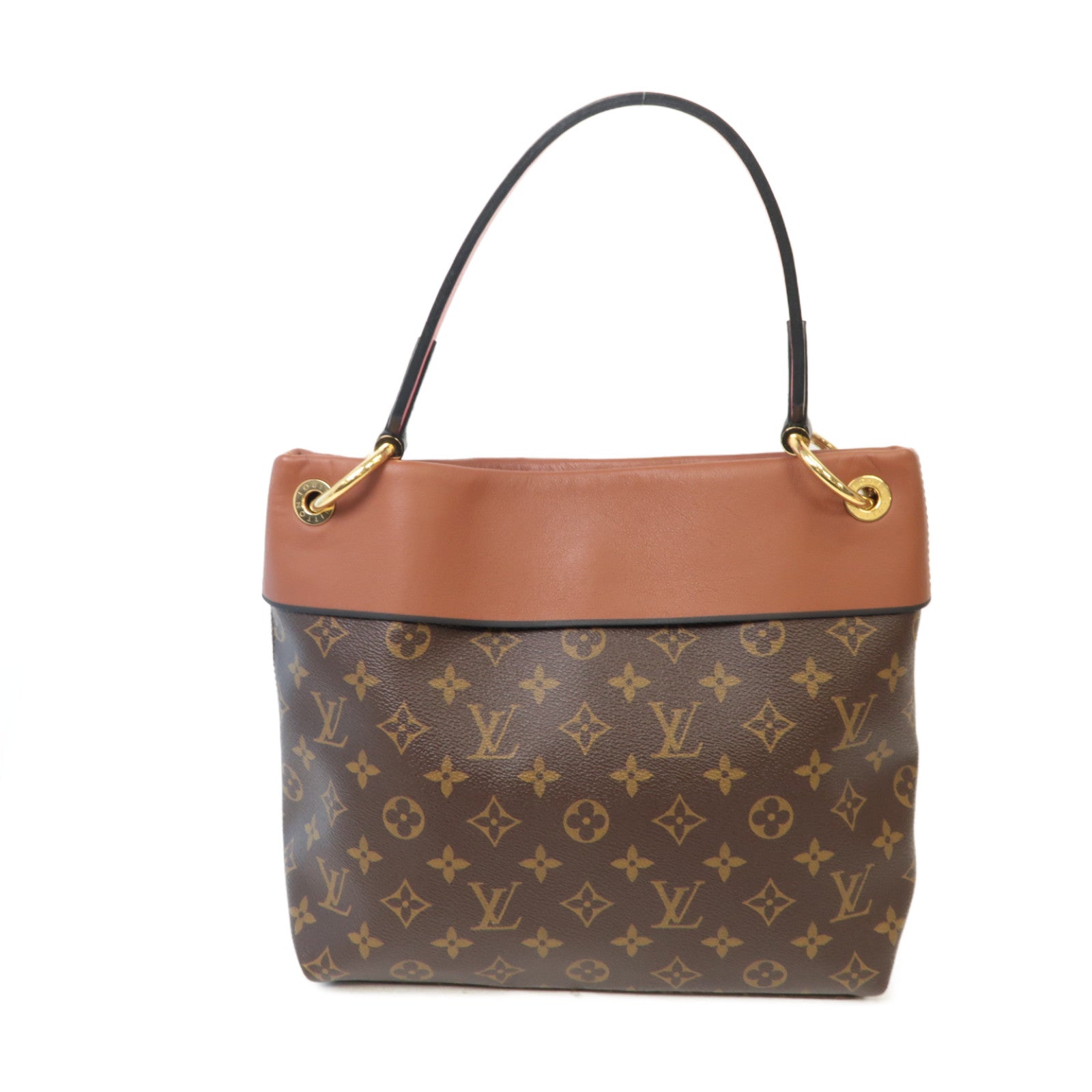LOUIS VUITTON Monogram Tuileries Besace金扣手挽肩背兩用袋啡色/紅色