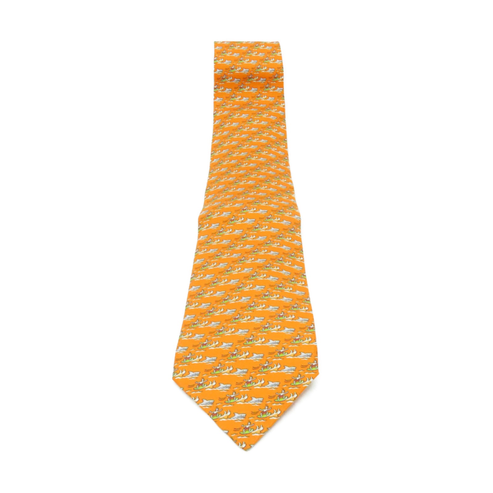 HERMES 丝质Necktie领带橙色