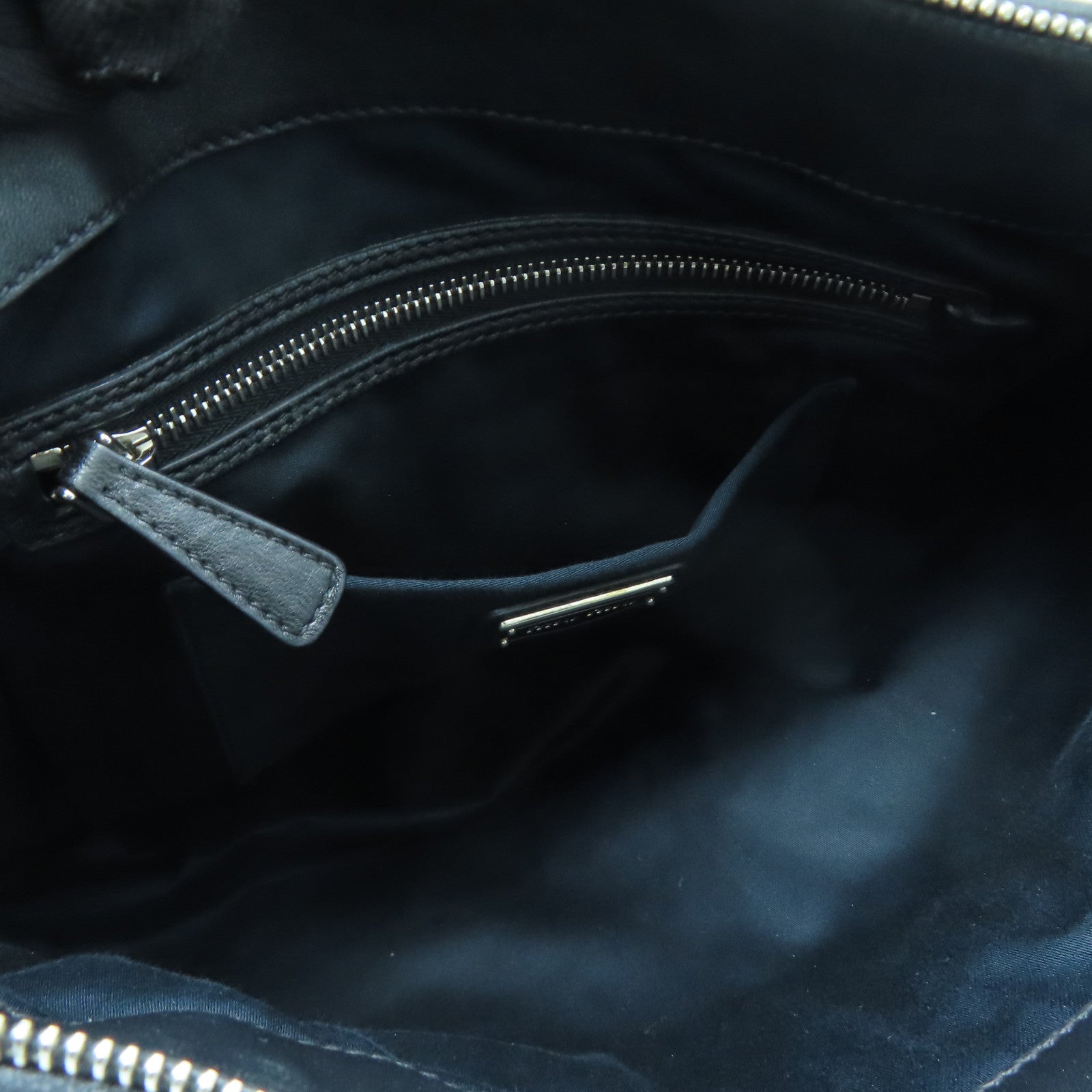 Miu Miu Sheepskin Leather Shoulder Bag Silver Buckle Handle Shoulder Bag Black