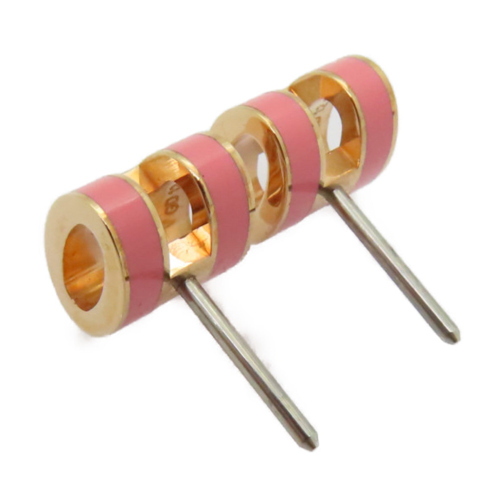 HERMES Metal Mini Pop H Earrings Pink/Gold