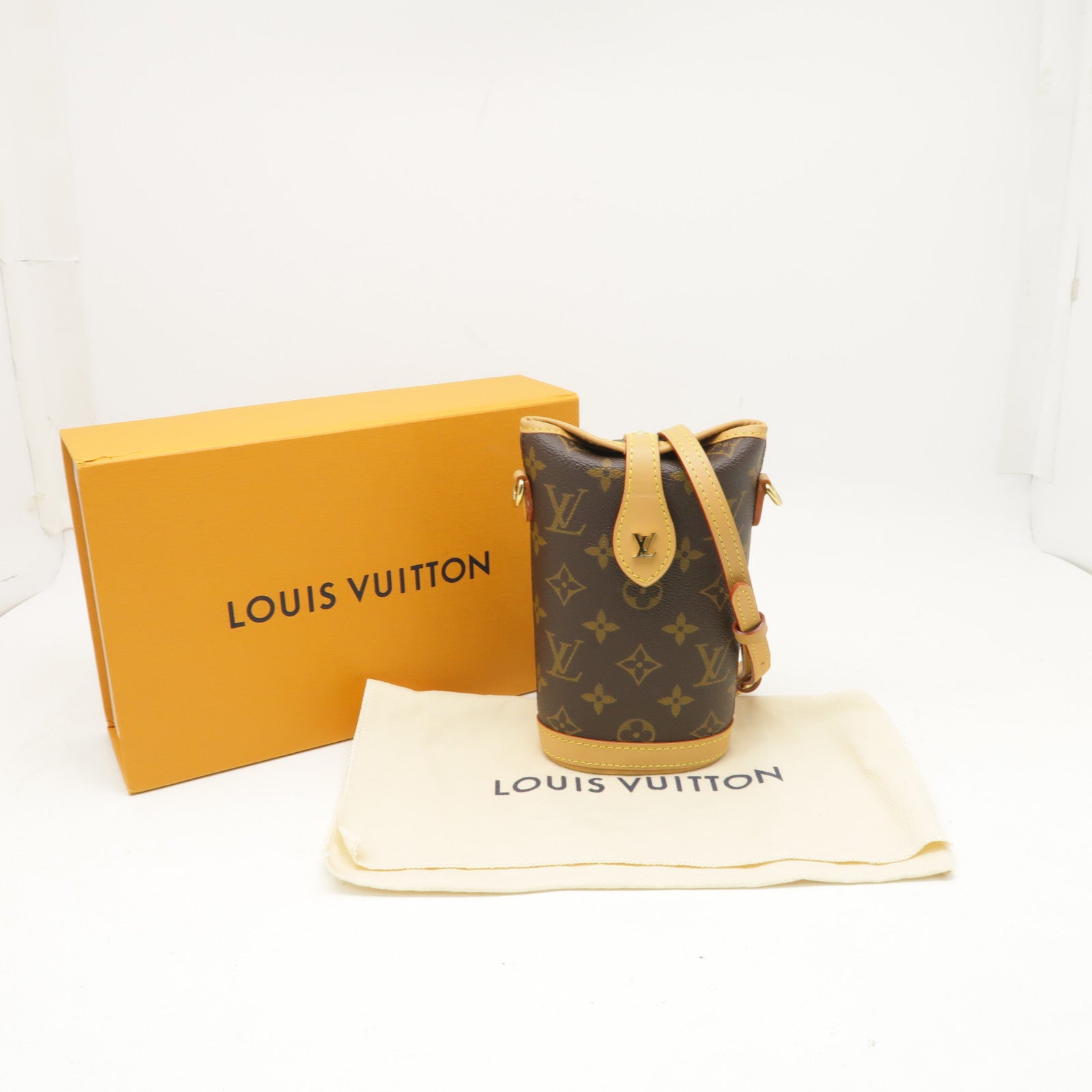 LOUIS VUITTON Monogram Fold Me金扣肩背袋棕色