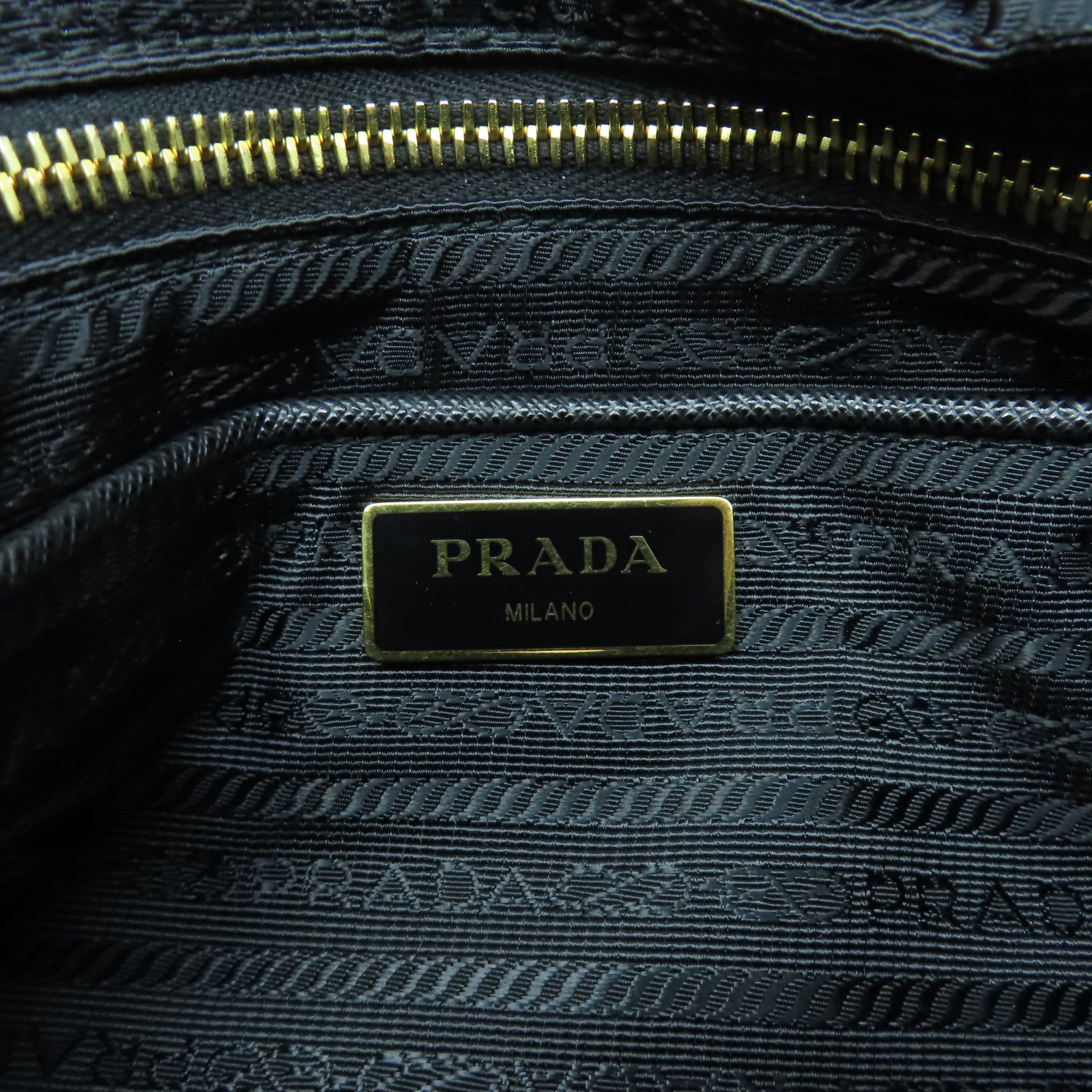 PRADA 尼龍/牛皮皮革2 Way Shoulder Bag金扣手挽肩背兩用袋黑色