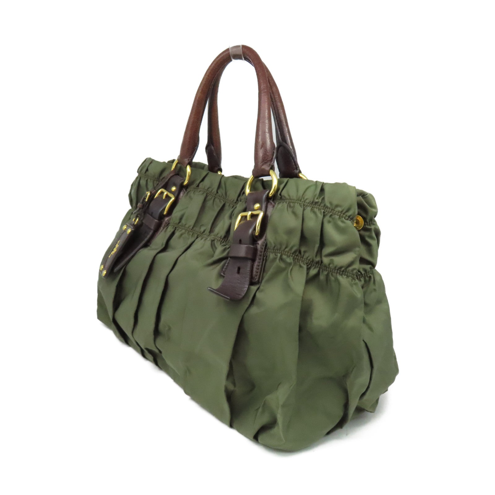 PRADA 尼龍Tote Bag手挽袋軍綠色/啡色