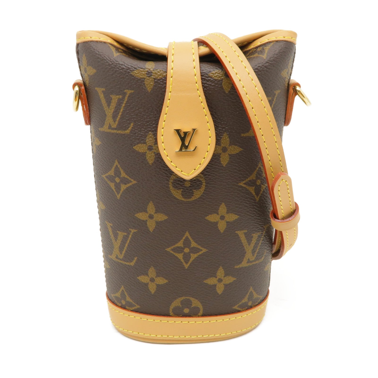 LOUIS VUITTON Monogram Fold Me金扣肩背袋棕色