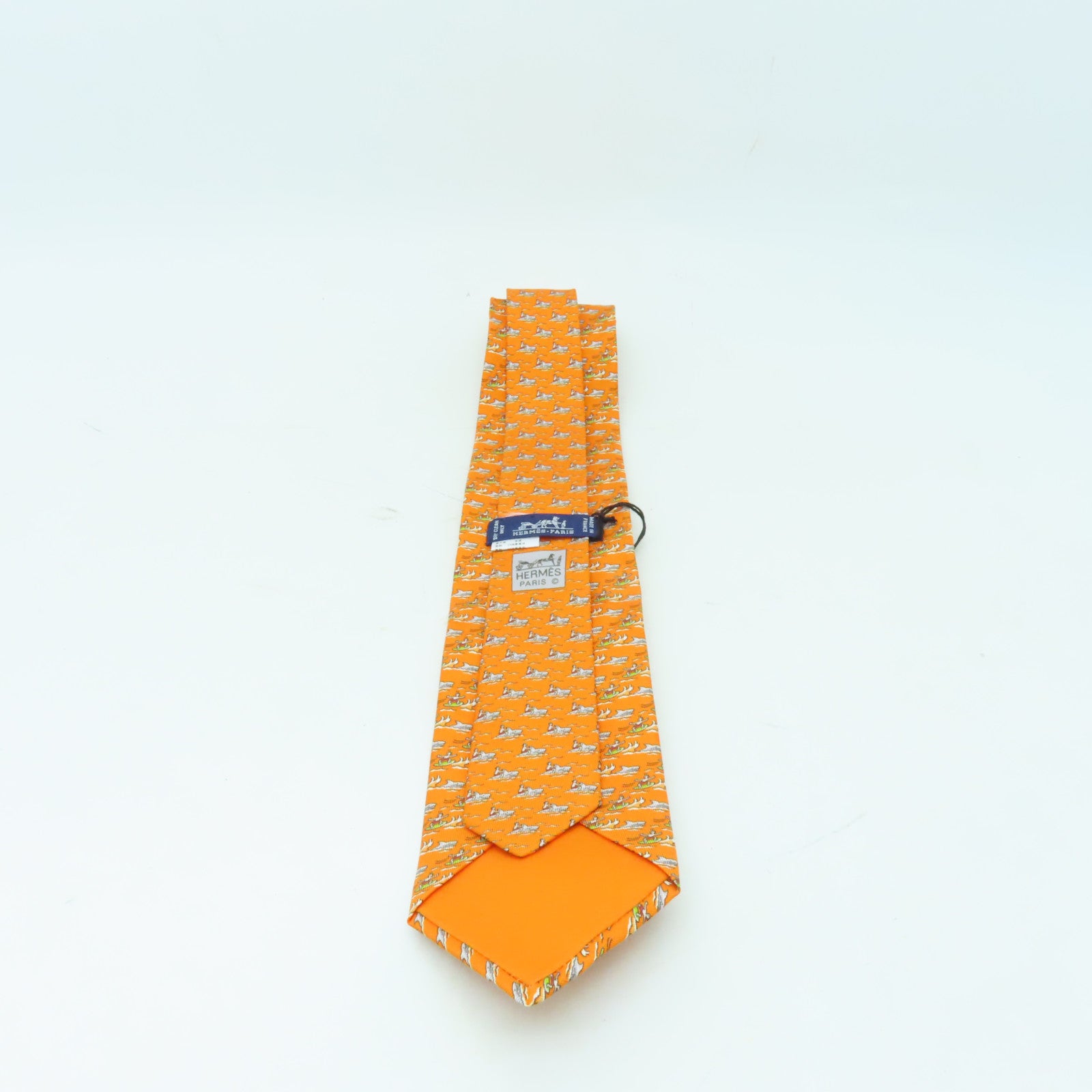 HERMES 丝质Necktie领带橙色