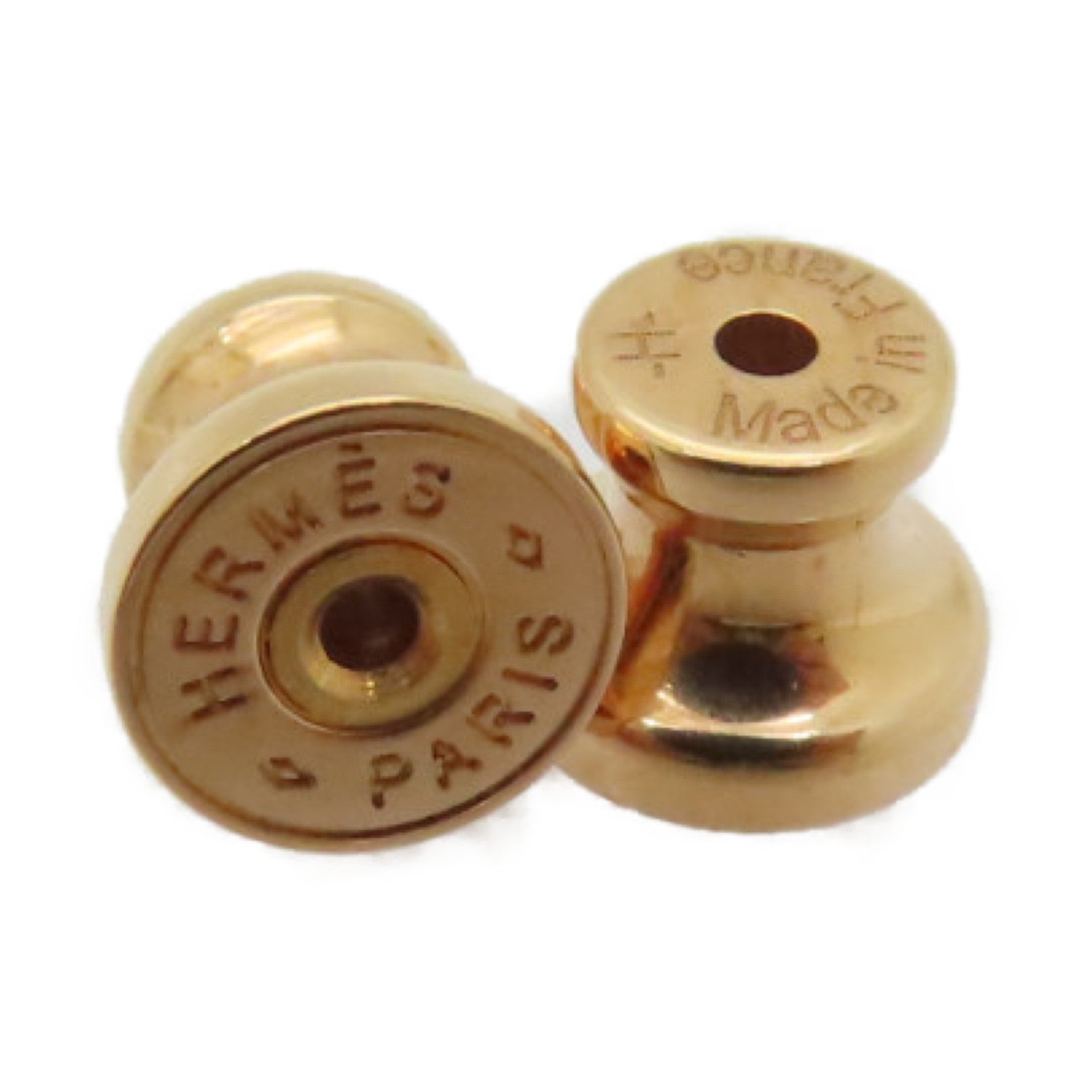 HERMES Metal Mini Pop H Earrings Pink/Gold