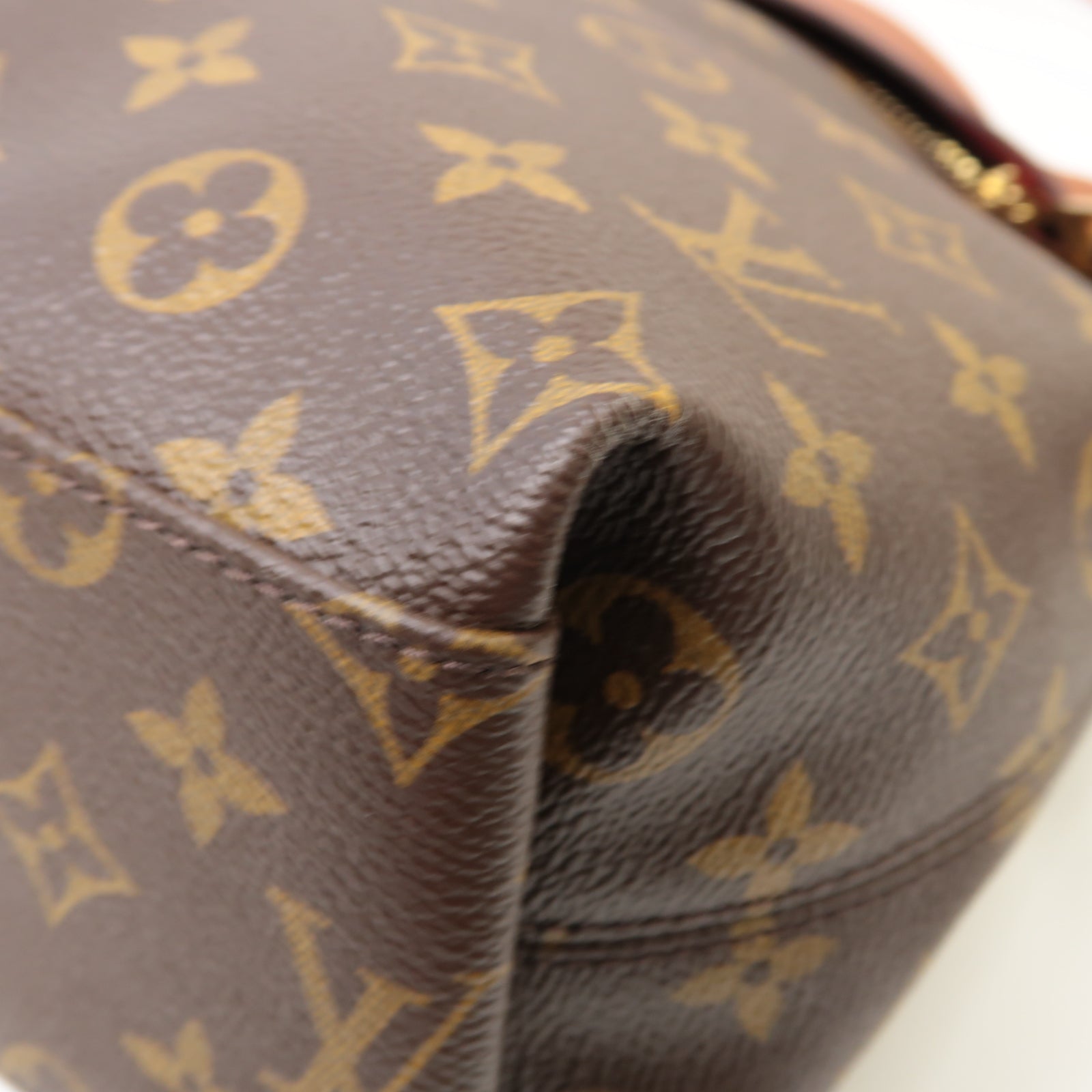 LOUIS VUITTON Monogram Tuileries Besace金扣手挽肩背兩用袋啡色/紅色