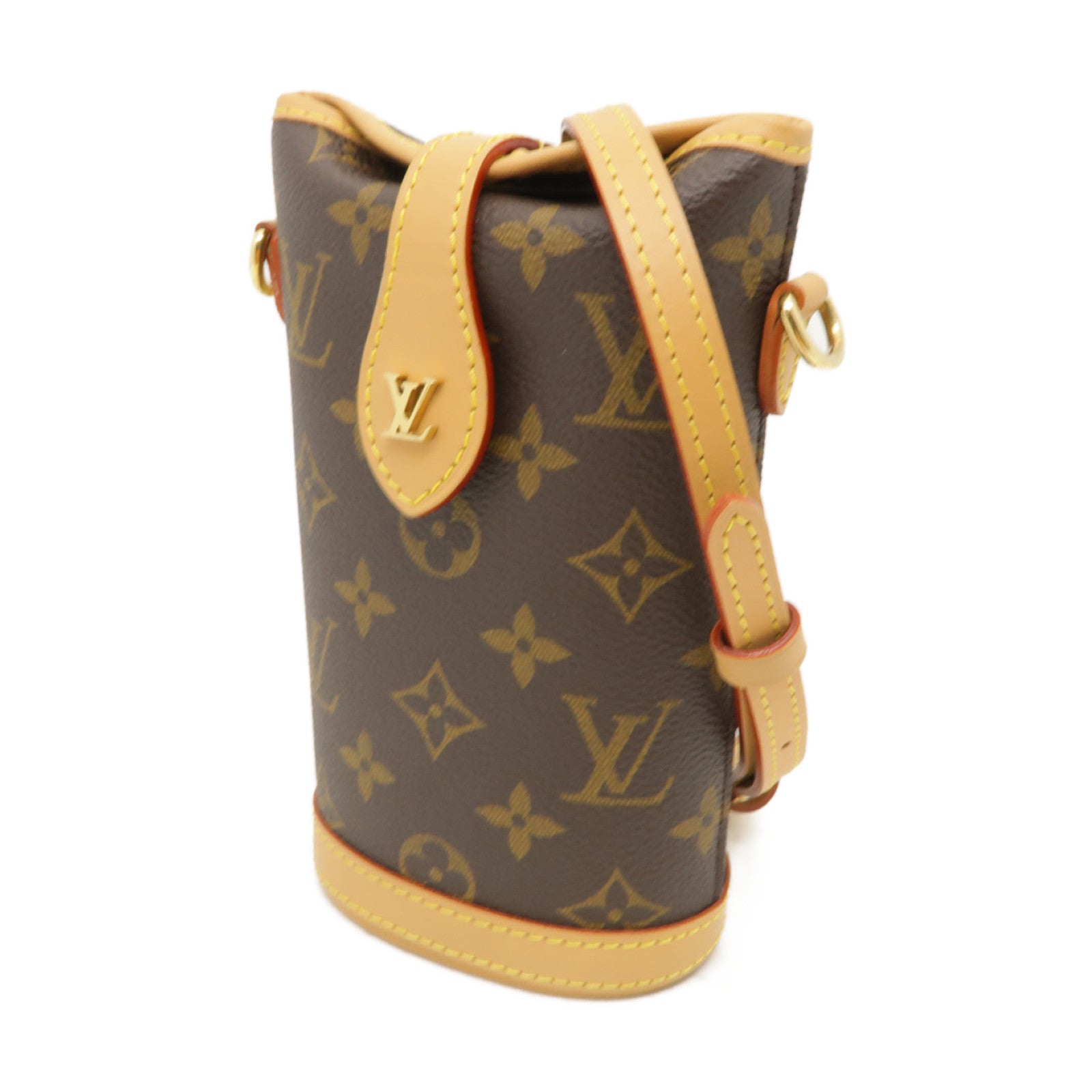 LOUIS VUITTON Monogram Fold Me金扣肩背袋棕色