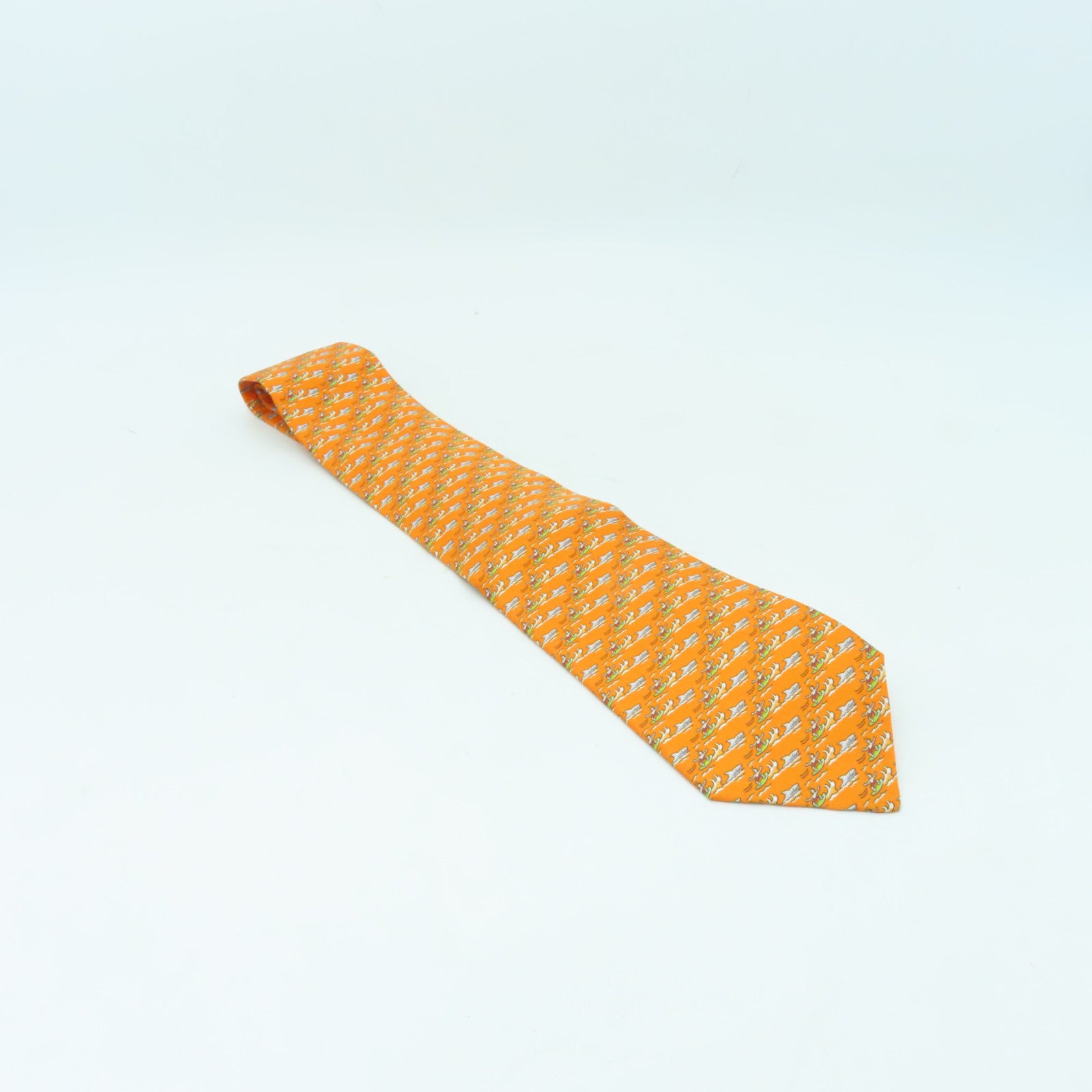HERMES 丝质Necktie领带橙色
