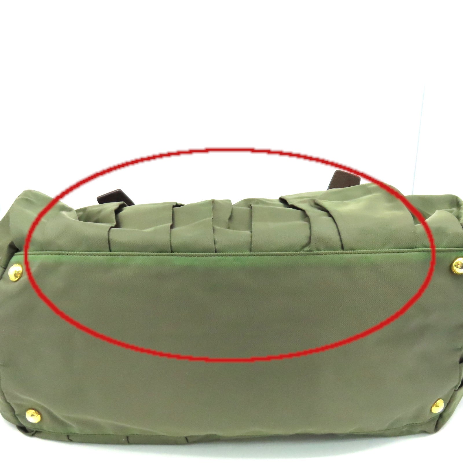 PRADA 尼龍Tote Bag手挽袋軍綠色/啡色