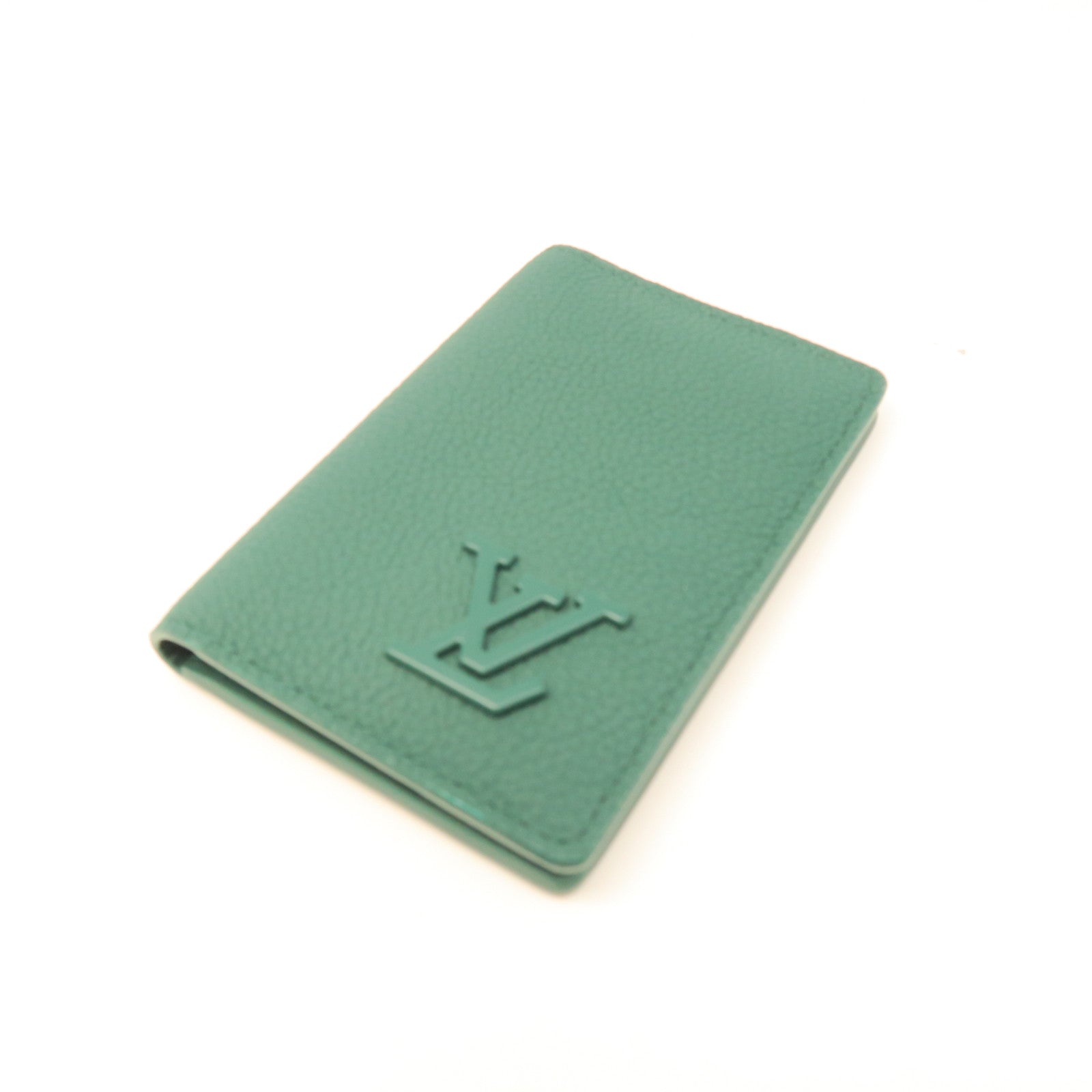LOUIS VUITTON Cowhide Leather Aerogram Pocket Organizer Card Holder Green