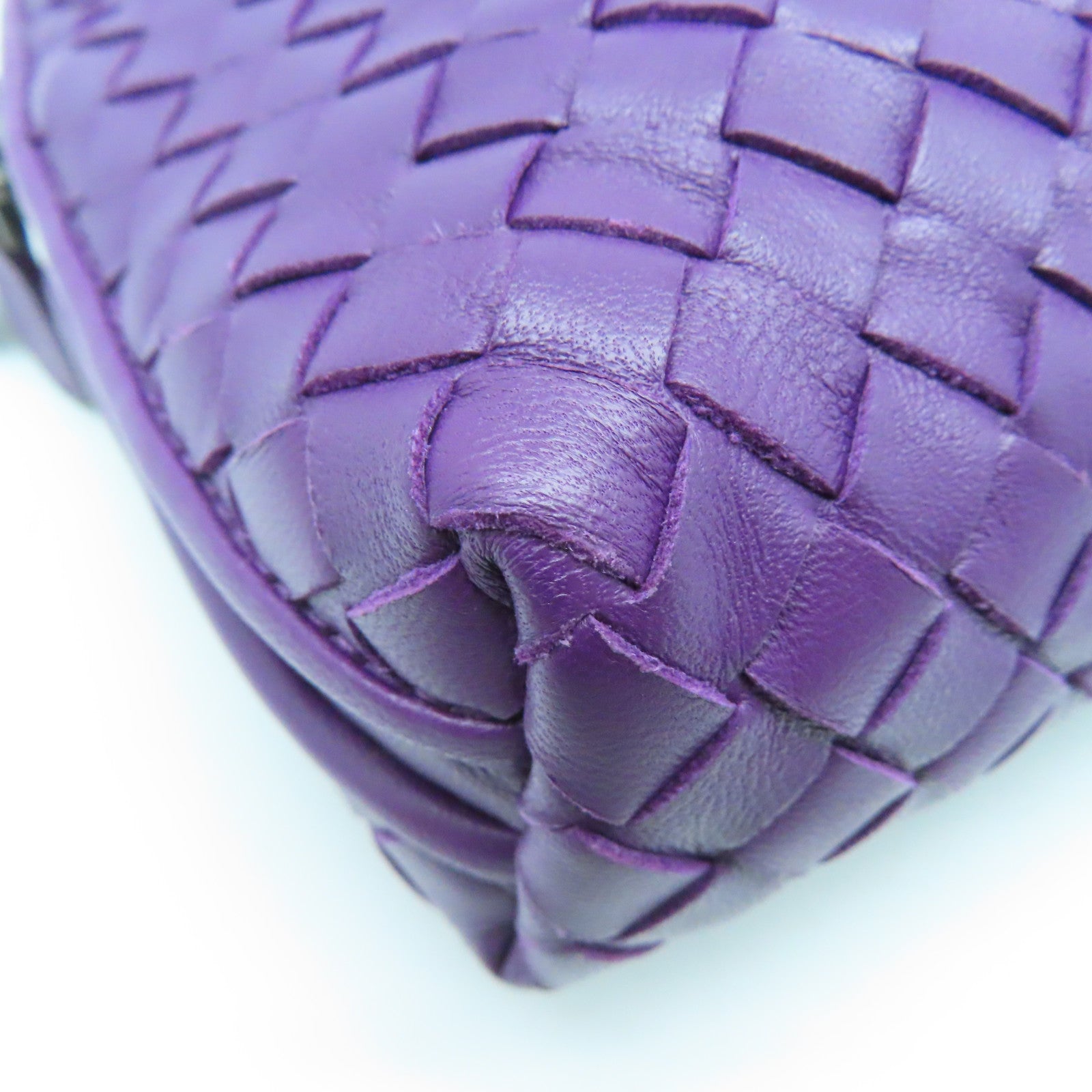 BOTTEGA VENETA 织纹皮革Shoulder Bag肩背袋紫色