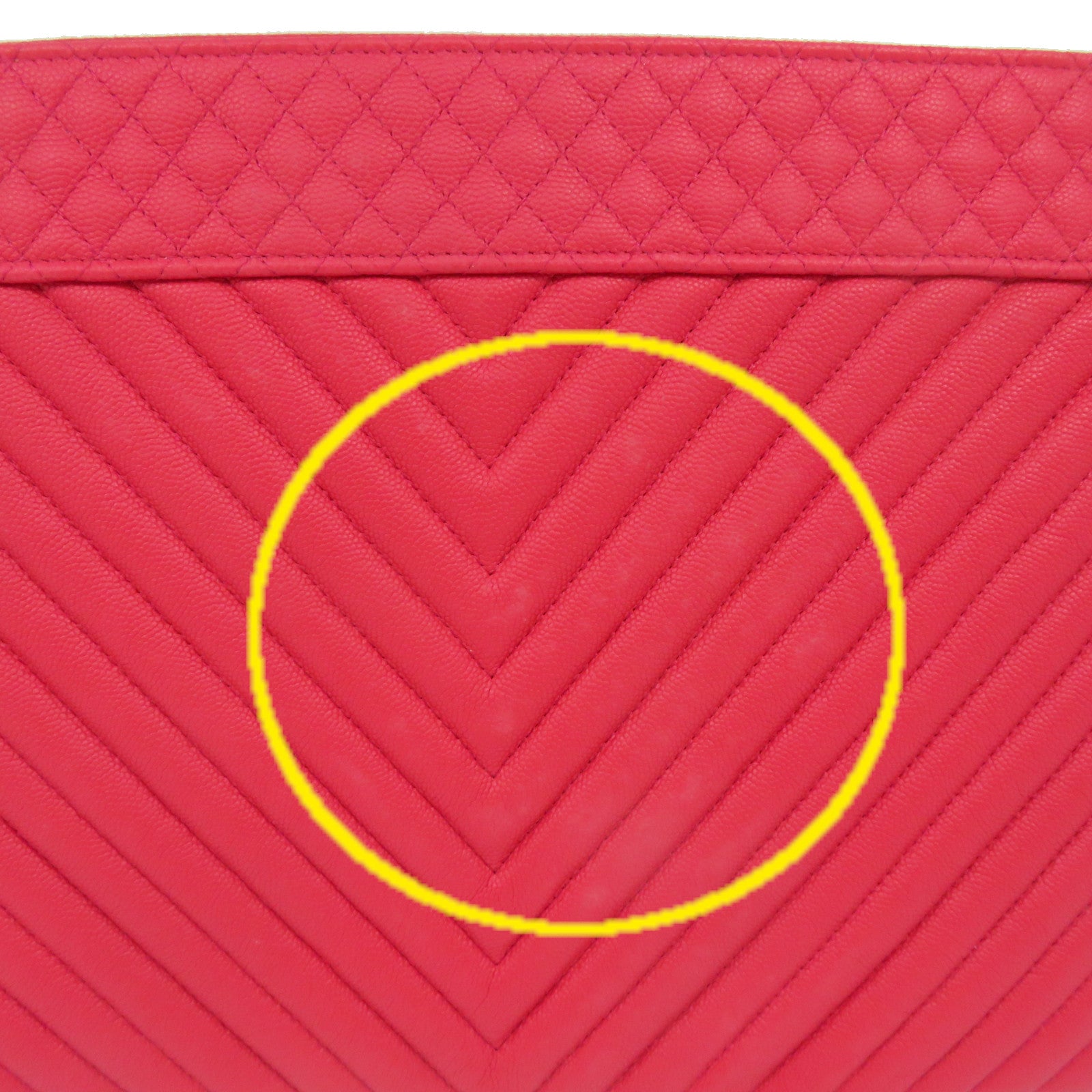 CHANEL 斜纹Caviar皮革Clutch手拿包红色