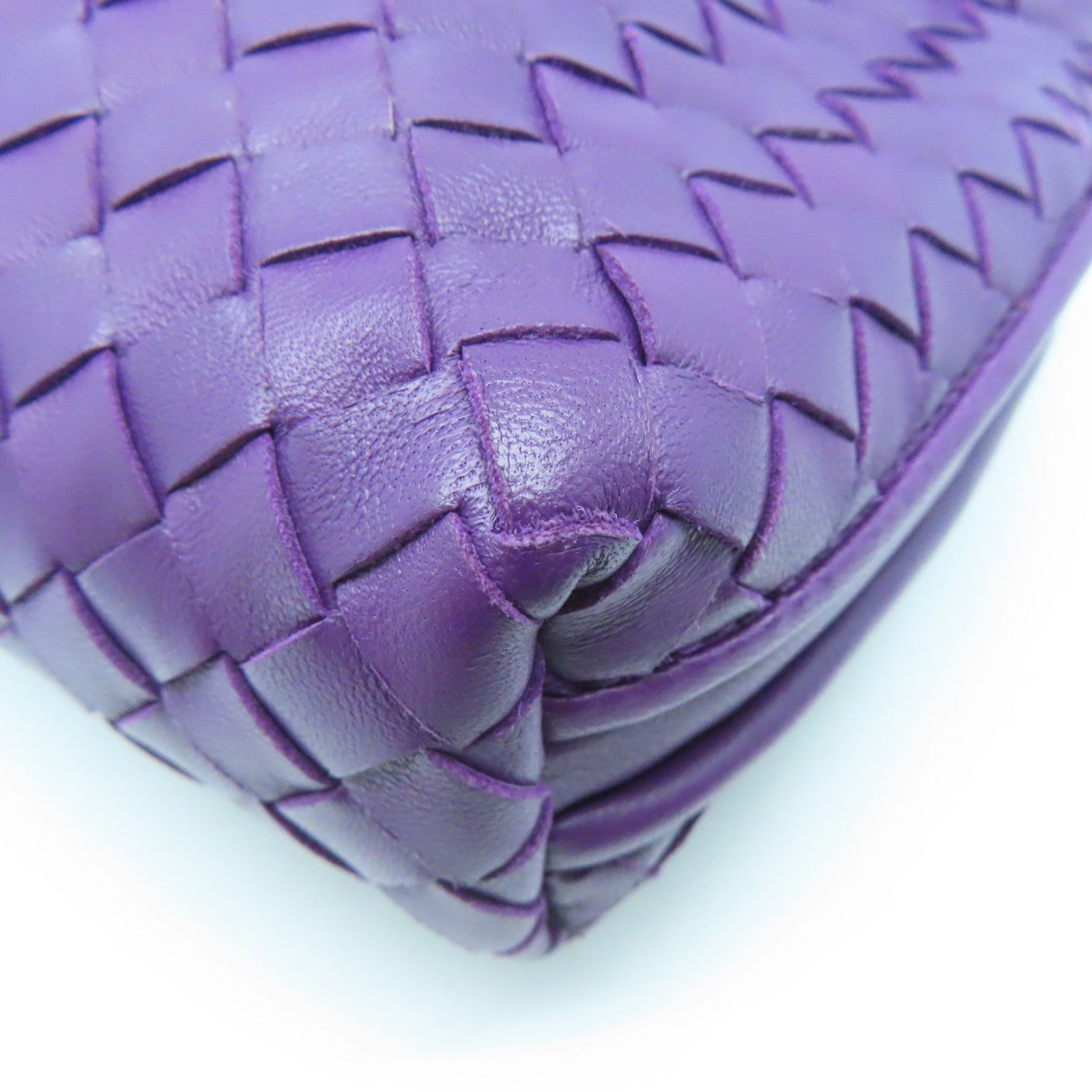BOTTEGA VENETA 织纹皮革Shoulder Bag肩背袋紫色