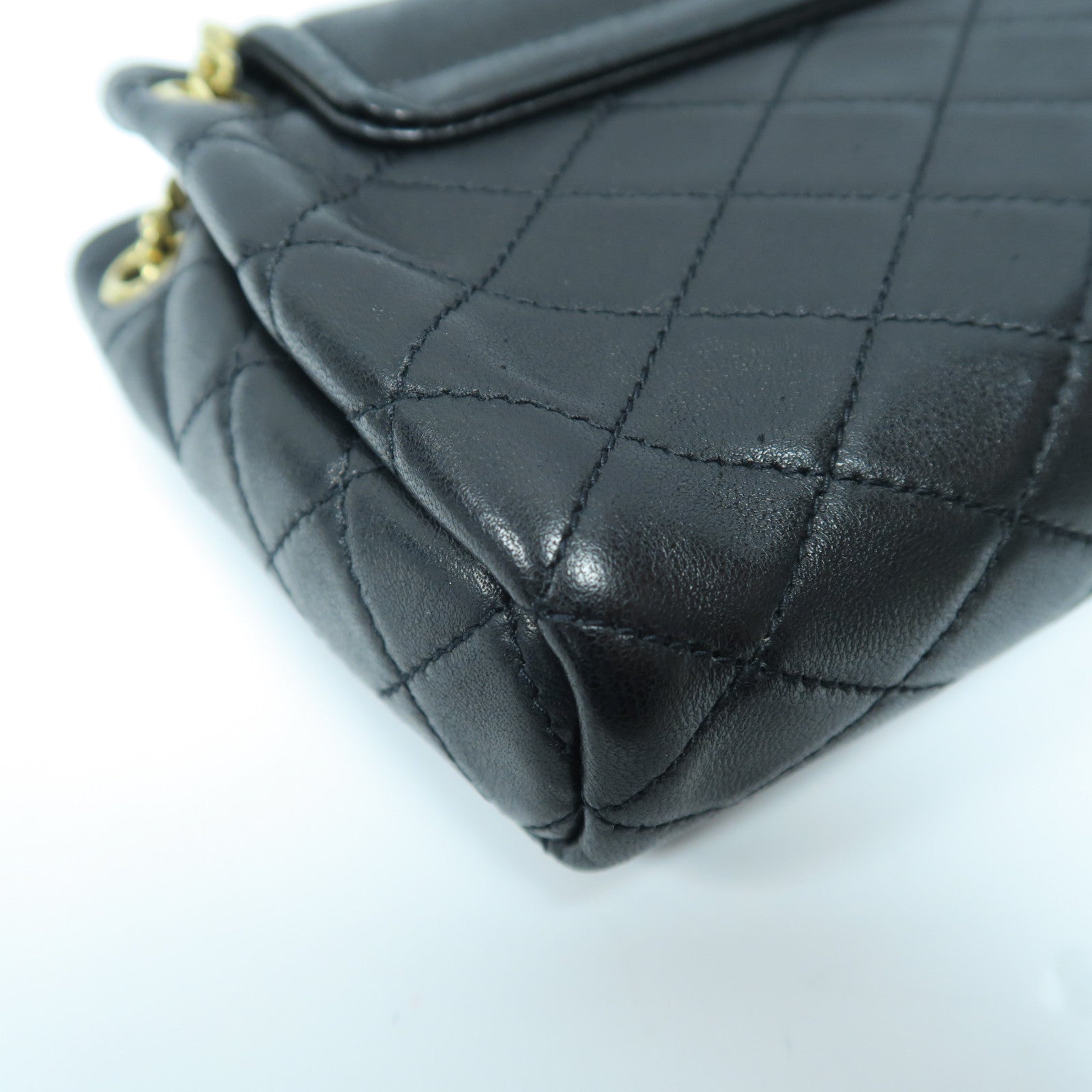 SAINT LAURENT 羊皮皮革Mini Nolita金扣鏈帶肩背袋黑色