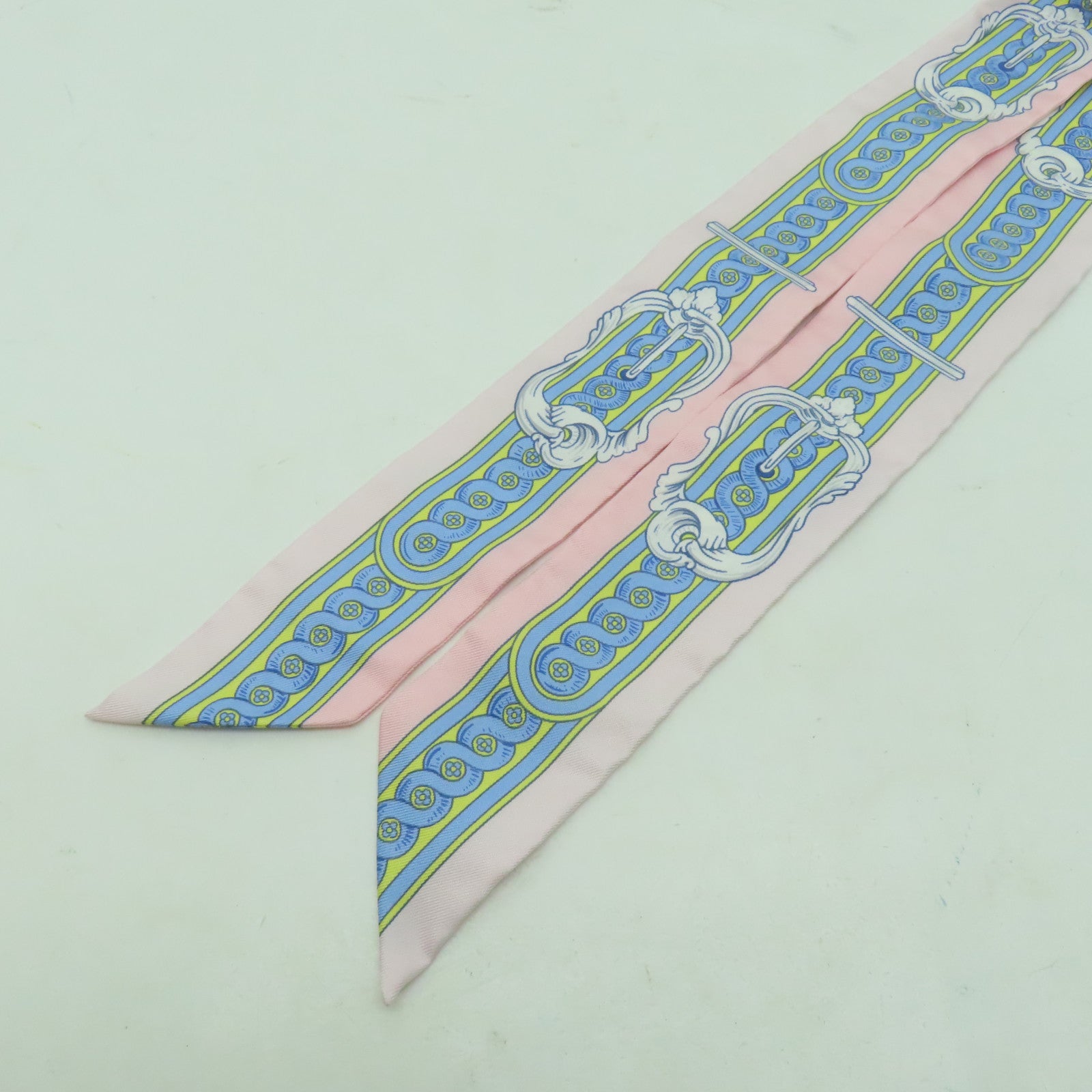 HERMES 【激減優惠】絲質Twilly絲巾粉紅色