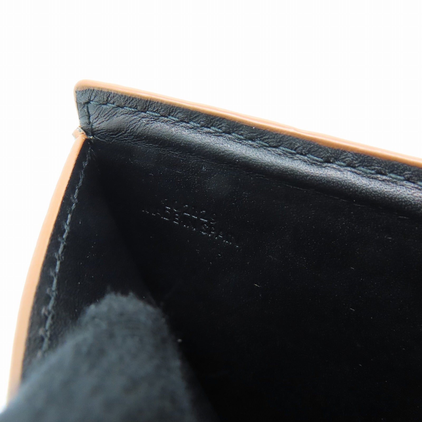 LOEWE Sheepskin Leather Card Case Black Brown