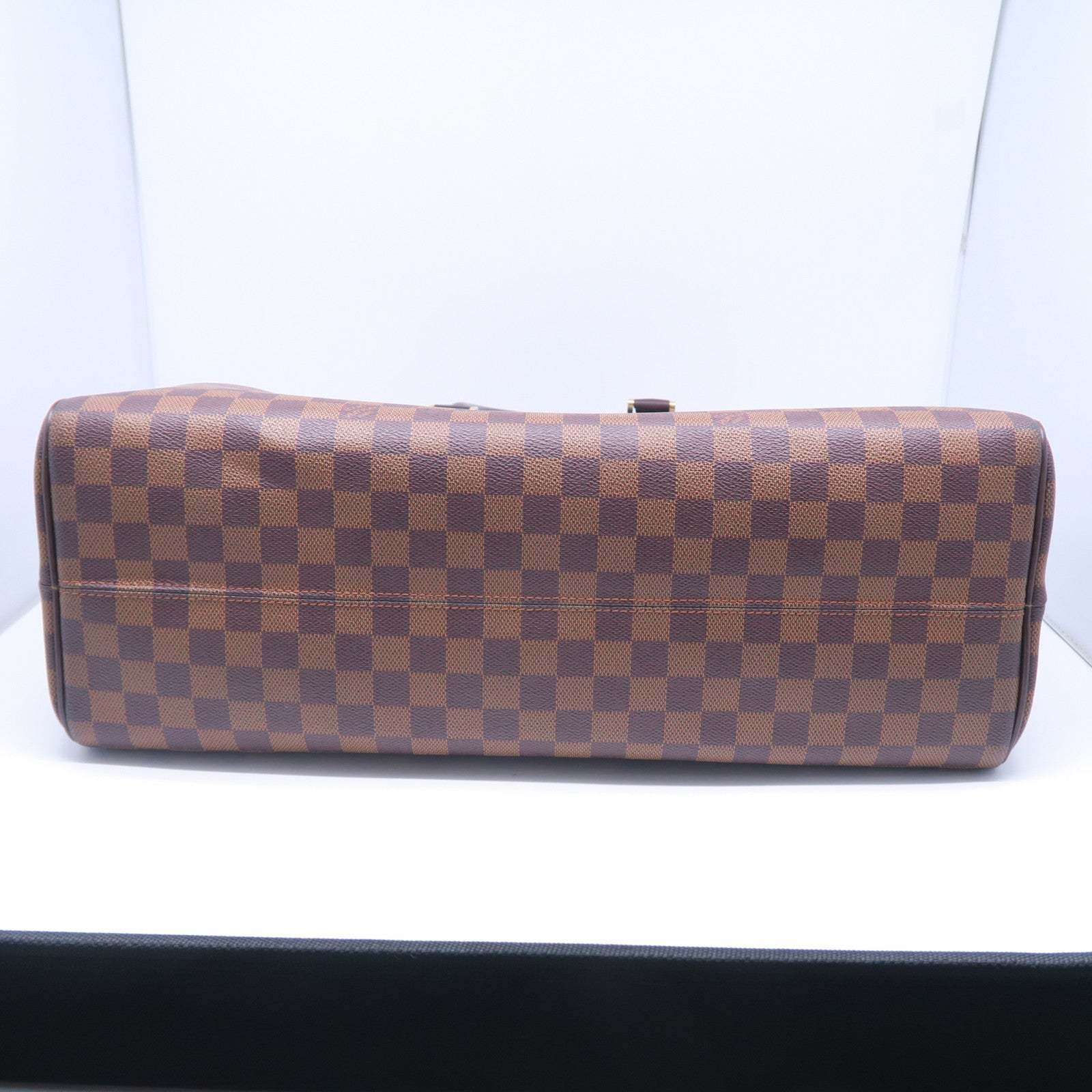 LOUIS VUITTON Damier Nolita 24金扣手挽袋棕色