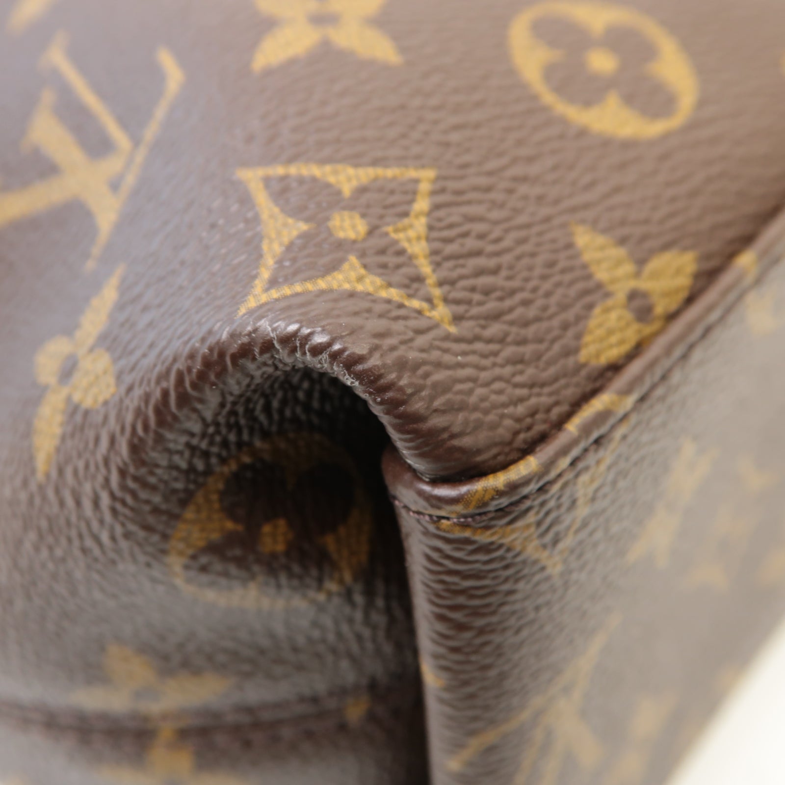 LOUIS VUITTON Monogram Tuileries Besace金扣手挽肩背兩用袋啡色/紅色