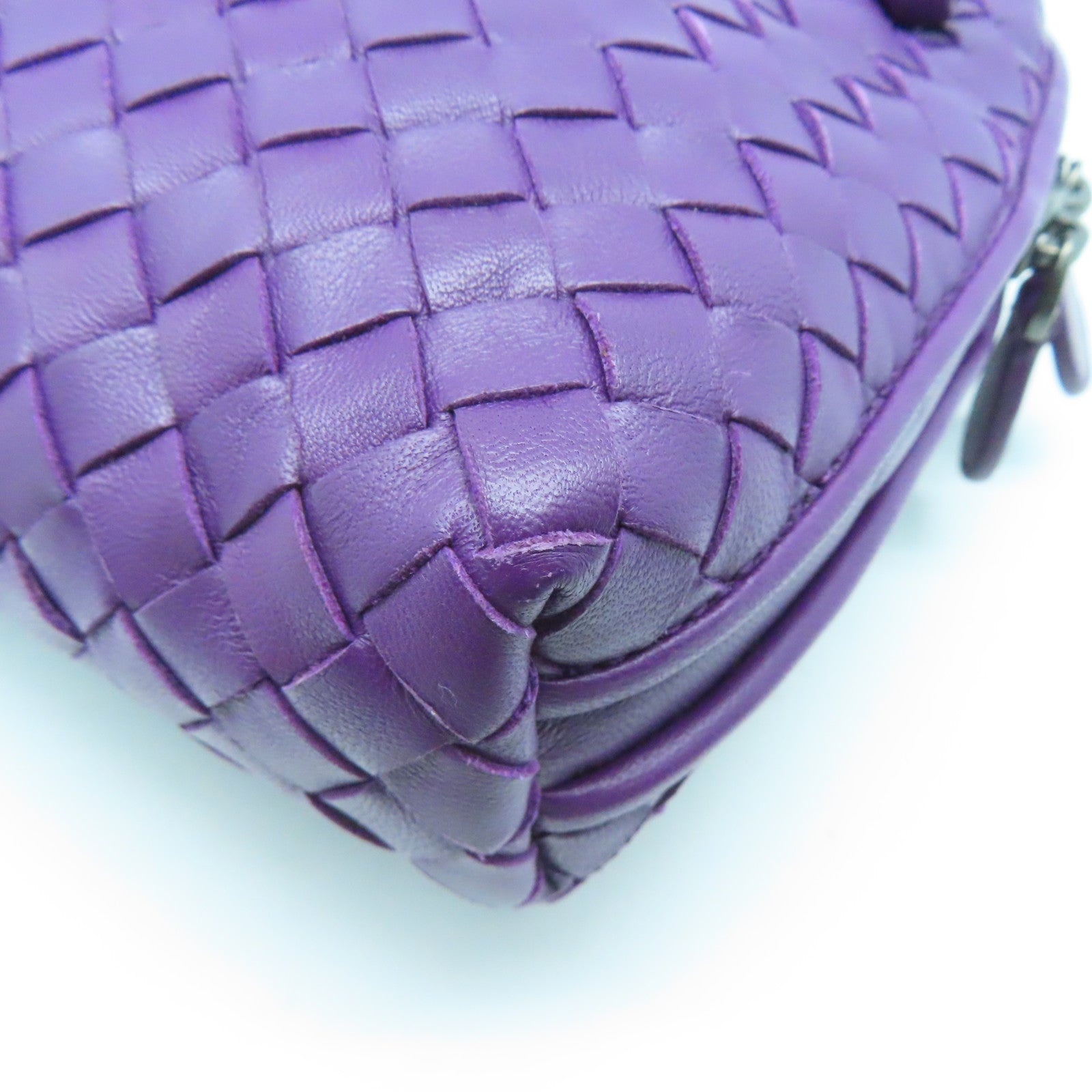 BOTTEGA VENETA 织纹皮革Shoulder Bag肩背袋紫色