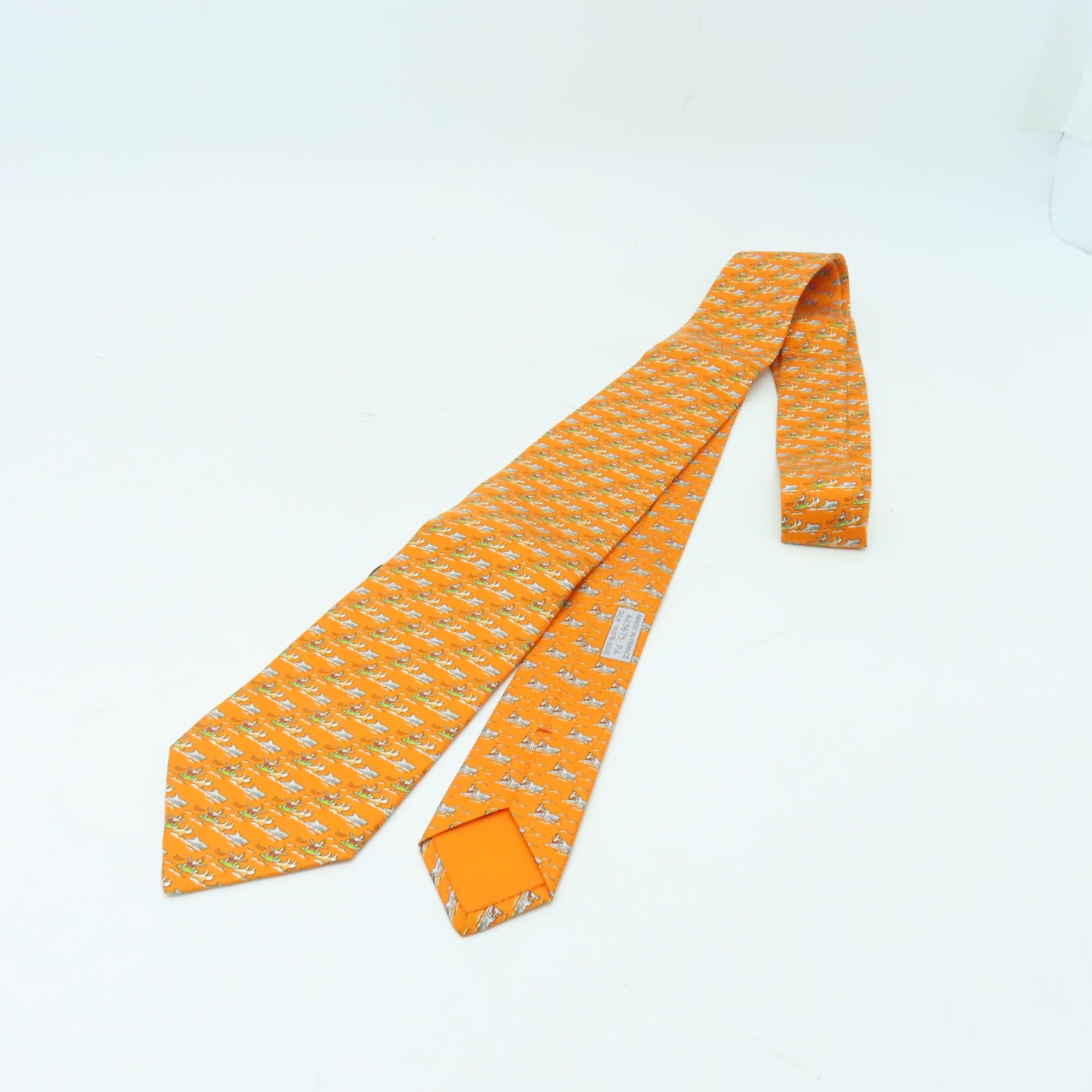 HERMES 丝质Necktie领带橙色