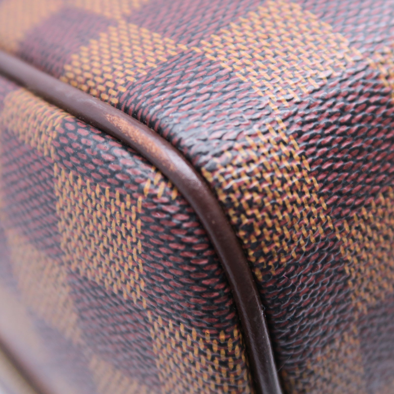 LOUIS VUITTON Damier Nolita 24金扣手挽袋棕色