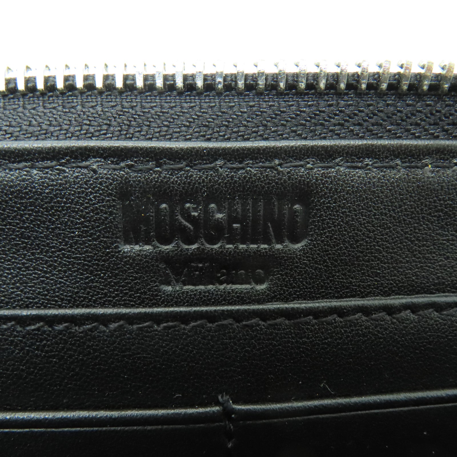 MOSCHINO 尼龍Zippied Long Wallet銀扣長錢包黒色