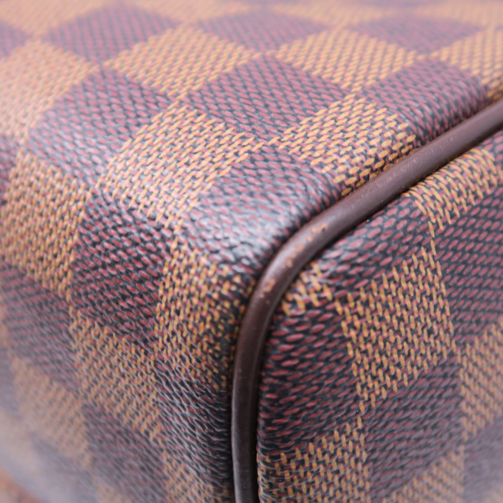 LOUIS VUITTON Damier Nolita 24金扣手挽袋棕色
