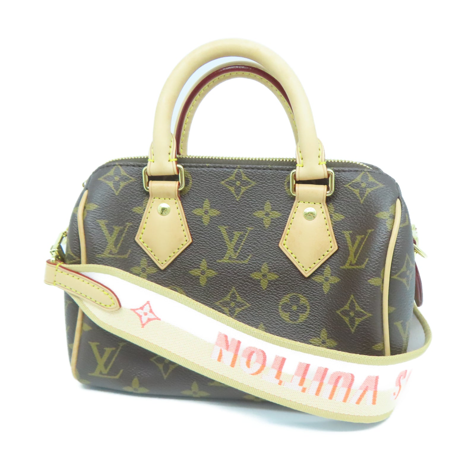 LOUIS VUITTON Monogram Speedy Bandouliere 20金扣手挽肩背兩用袋棕色