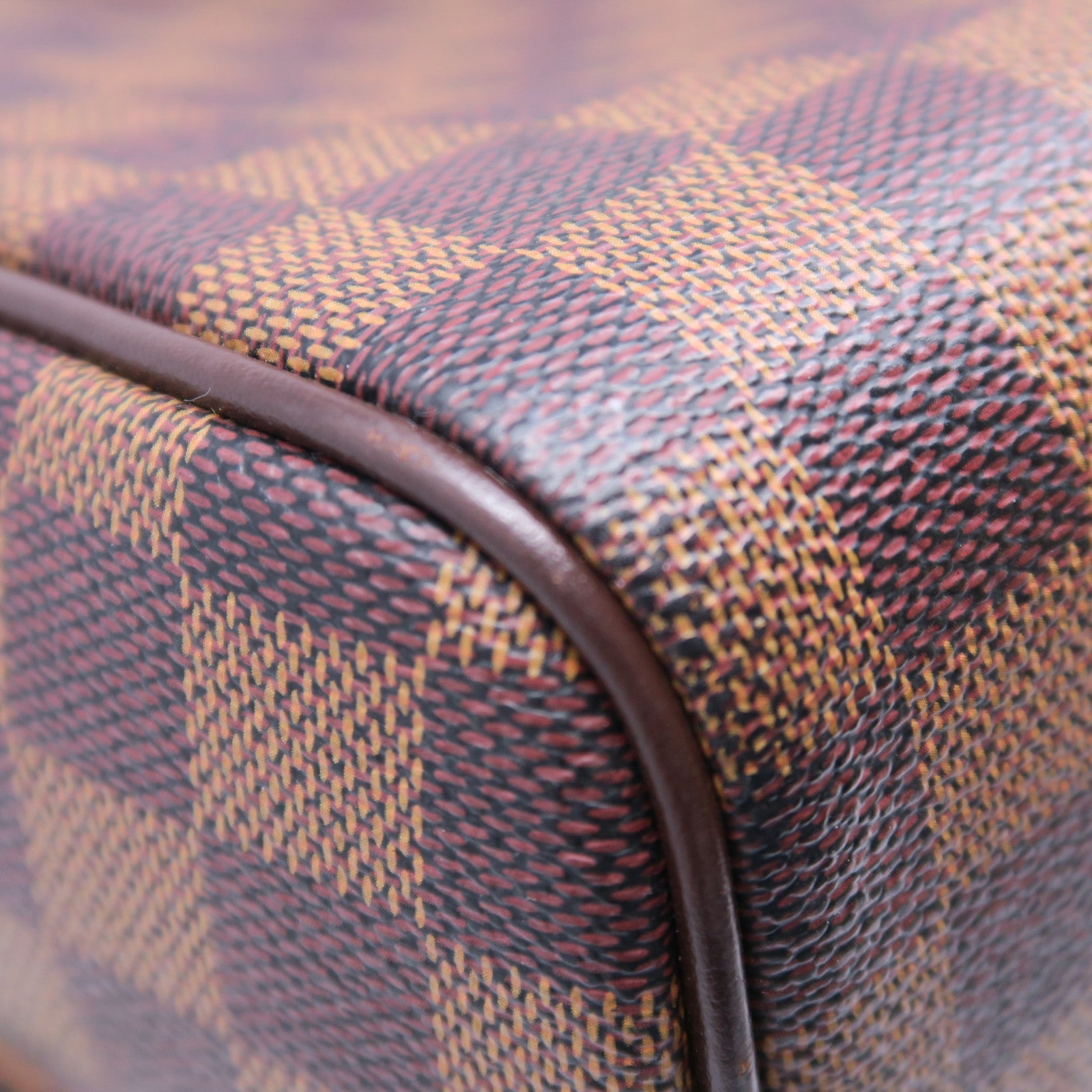 LOUIS VUITTON Damier Nolita 24金扣手挽袋棕色