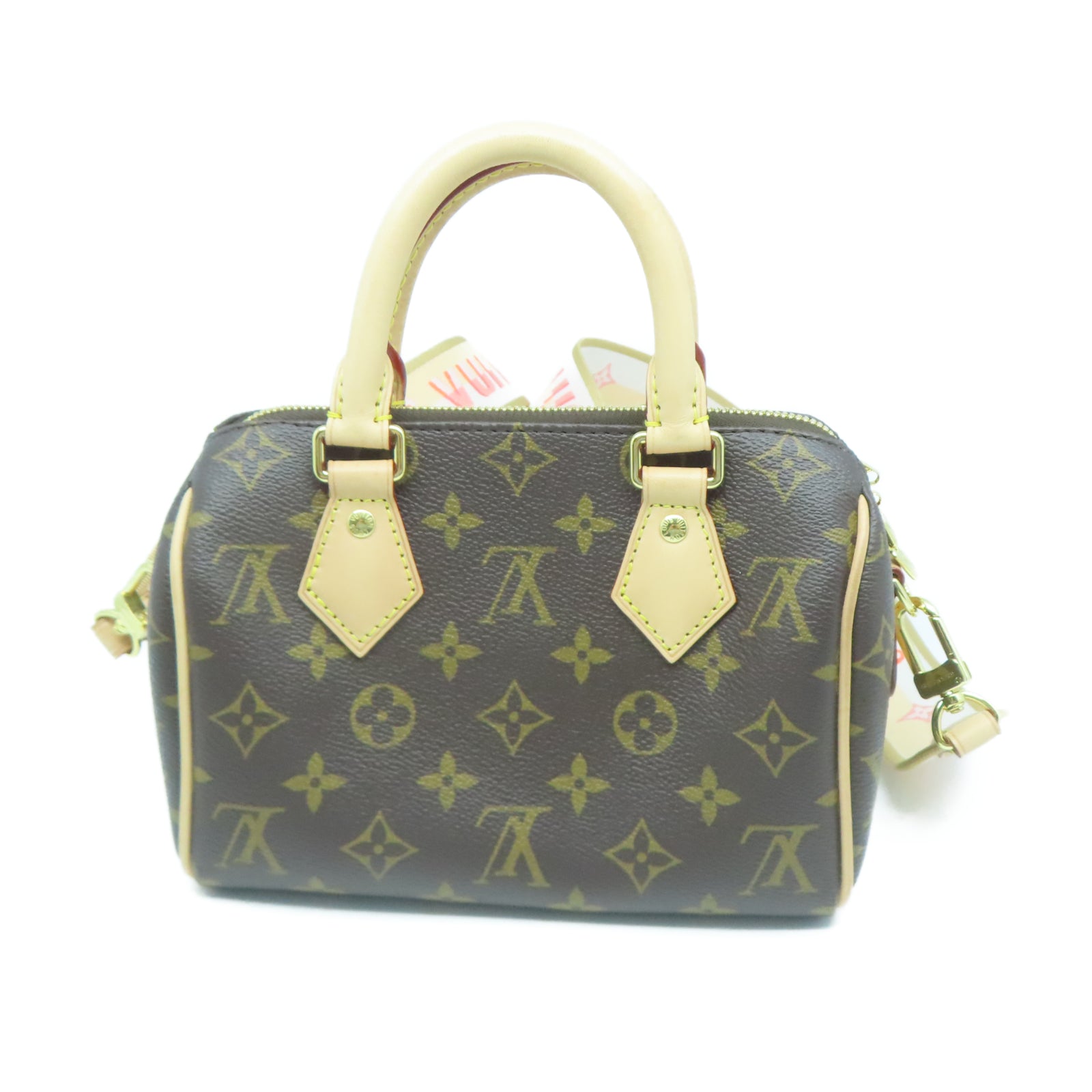 LOUIS VUITTON Monogram Speedy Bandouliere 20金扣手挽肩背兩用袋棕色