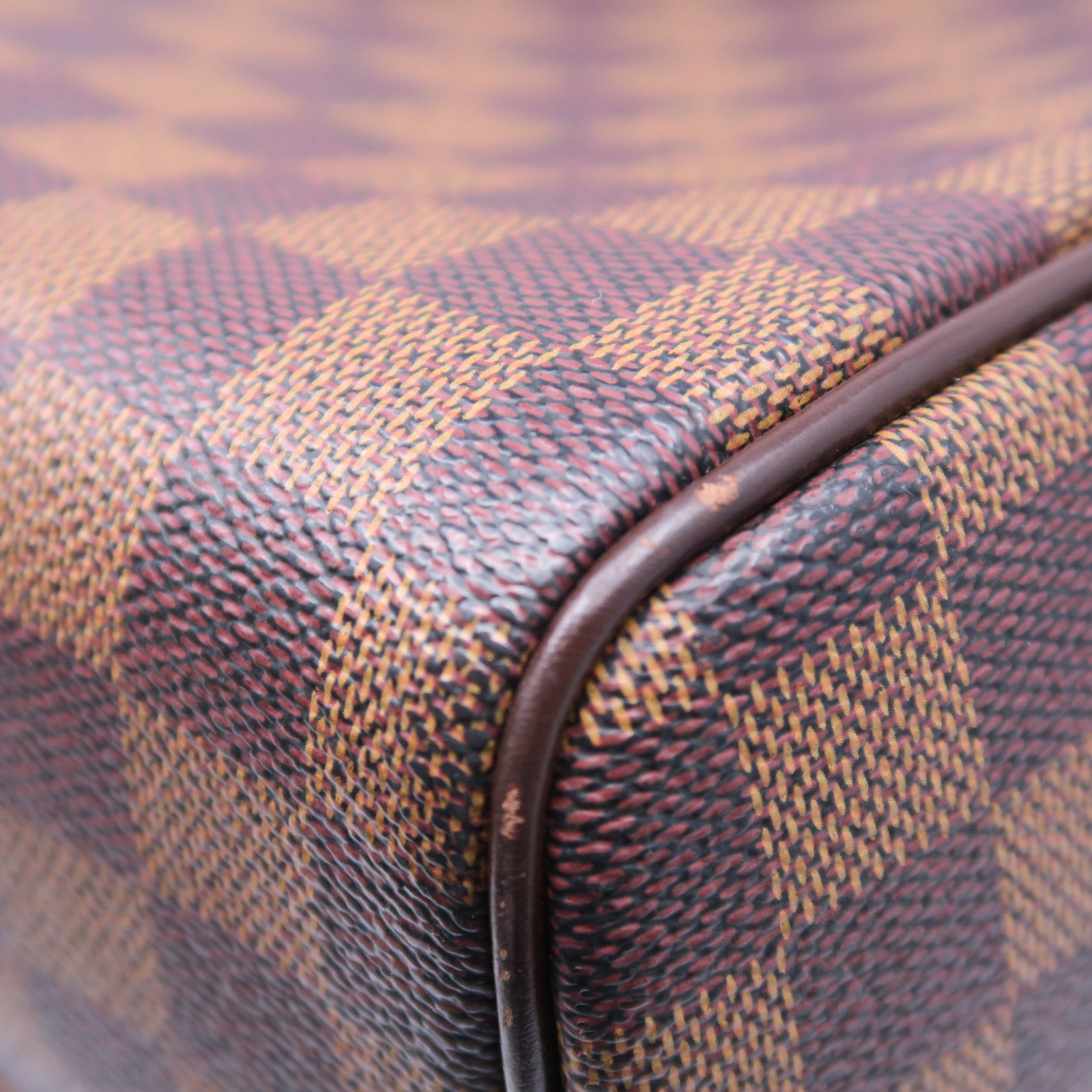 LOUIS VUITTON Damier Nolita 24金扣手挽袋棕色