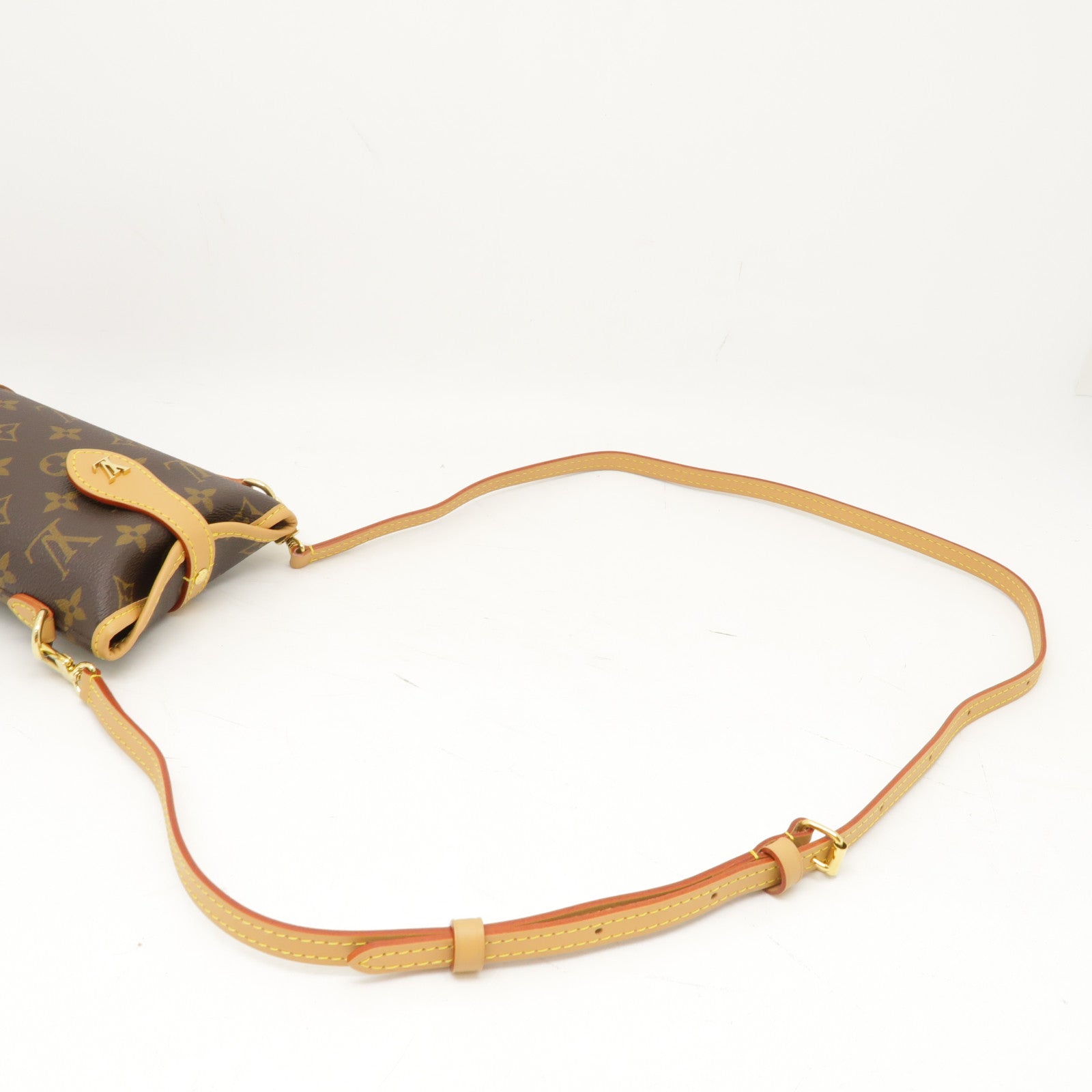 LOUIS VUITTON Monogram Fold Me金扣肩背袋棕色